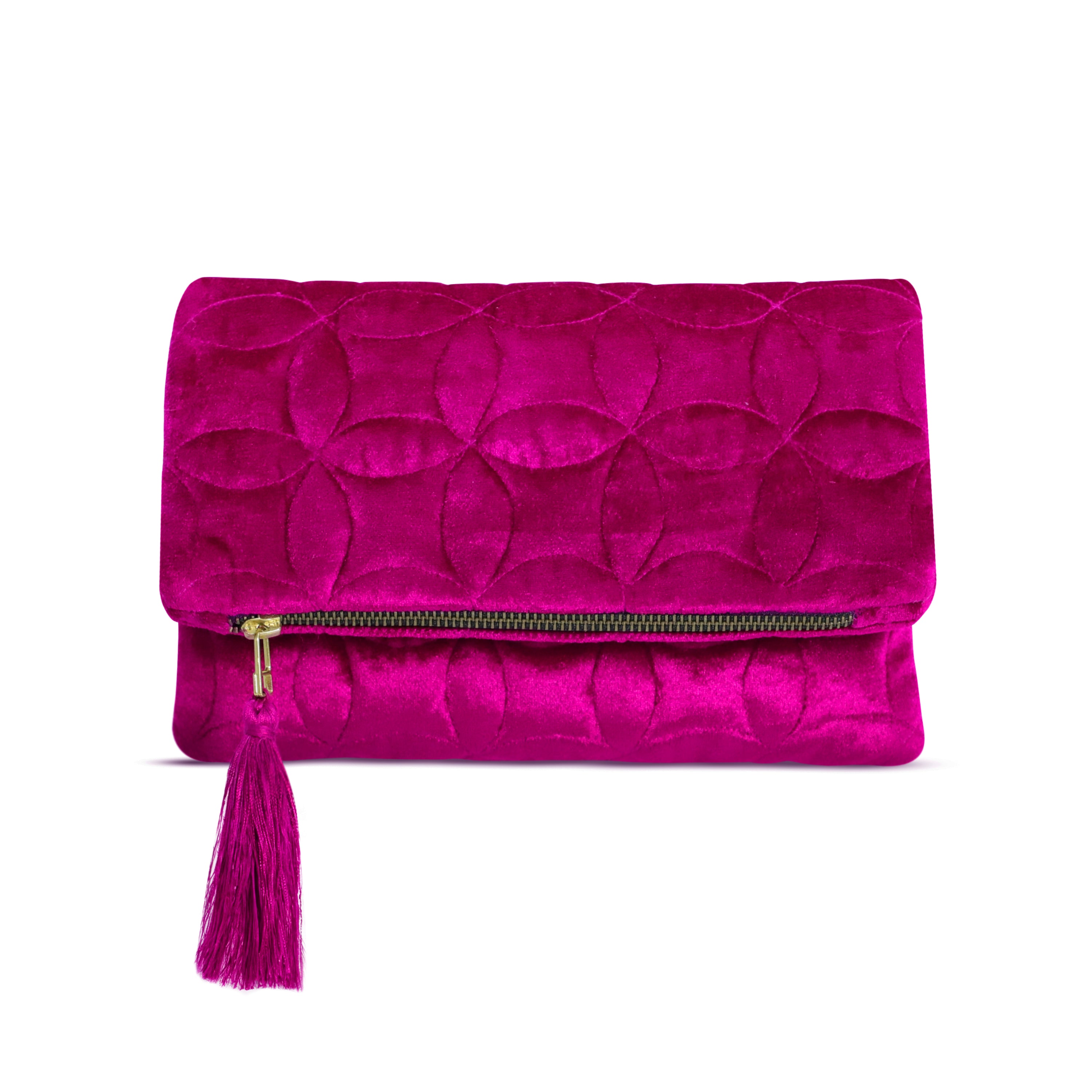 Overlapping Quilted Circles Fold Over Clutch