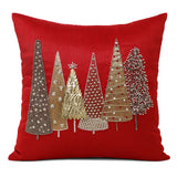 Red Christmas Tree Pillow Cover