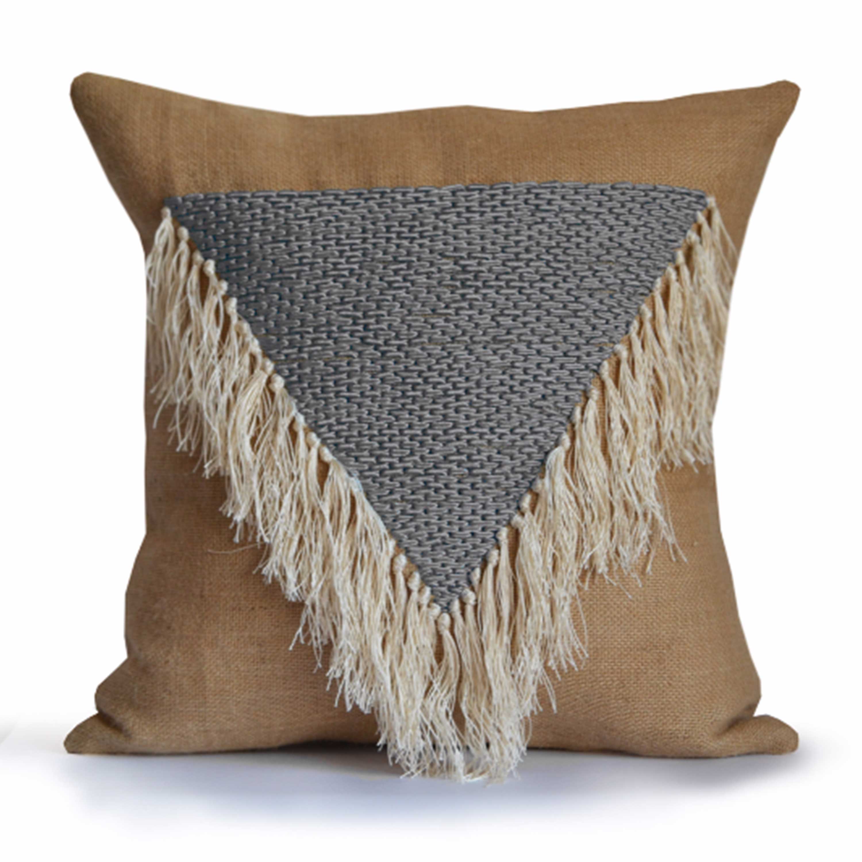 Shaggy Throw Pillow Cover Boho Pillow Geometric Decorative Pillow  Dorm Pillow