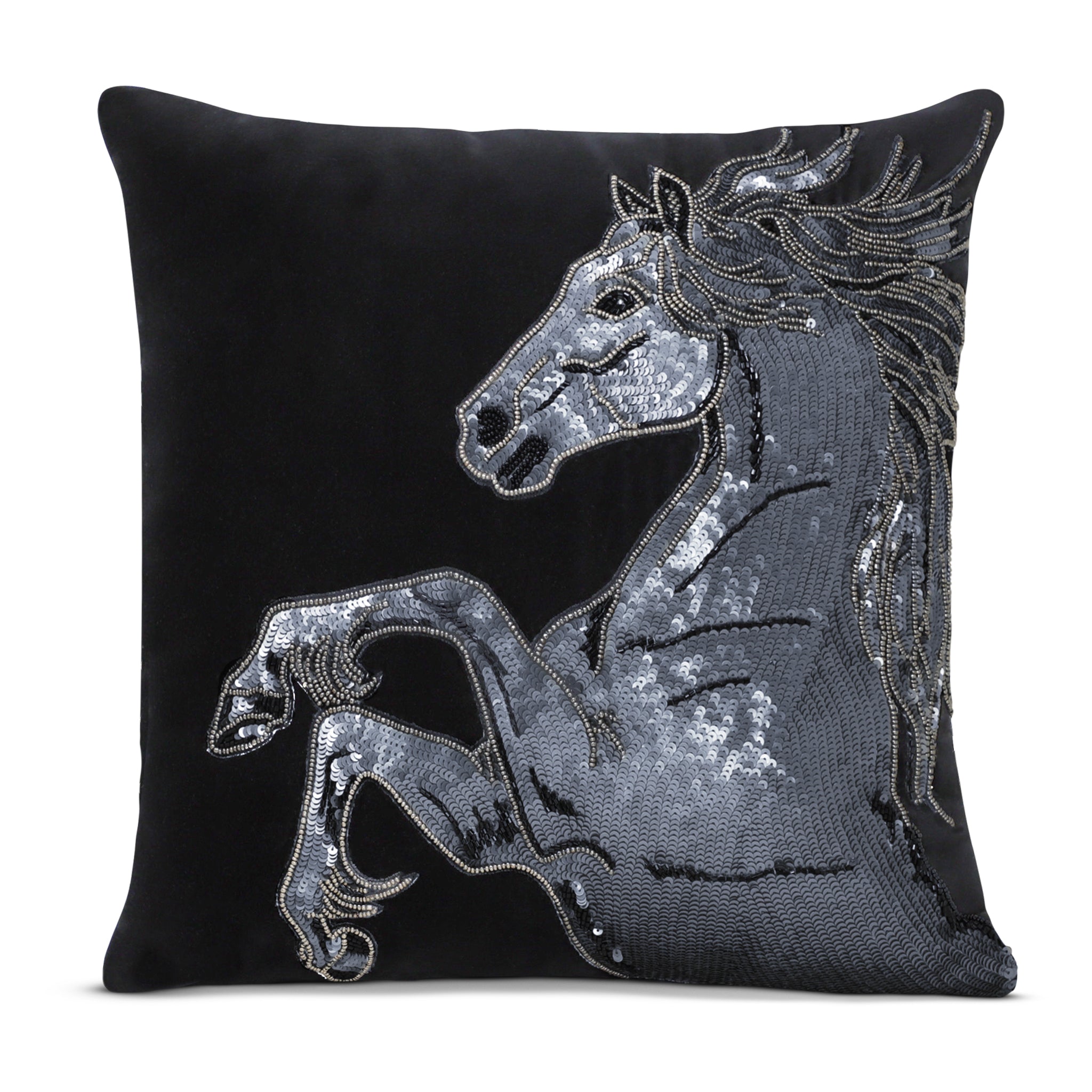 Galloping Horse Velvet Pillow Cover