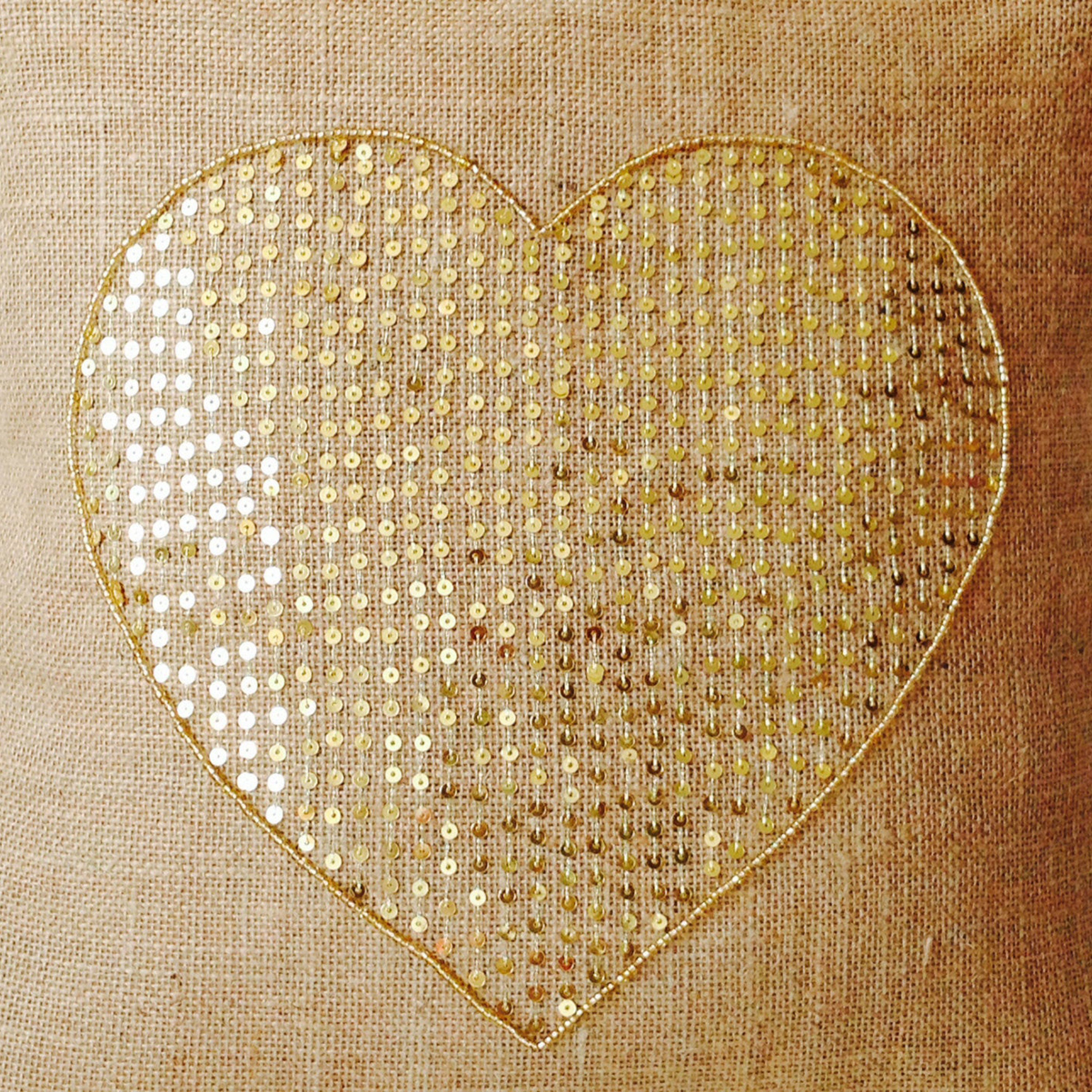 Heart Of Pure Gold Burlap Pillow Covers Love Sparkles Like Gold For Valentine