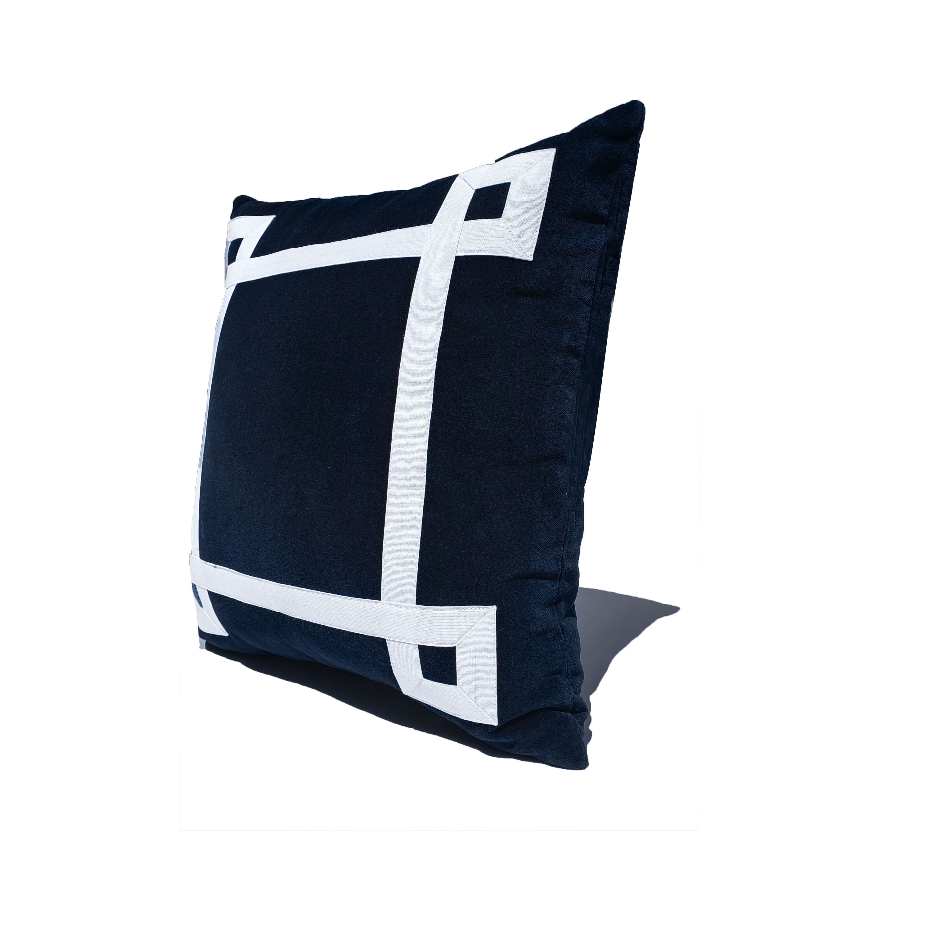 Minimalist Greek Key Pillow Cover, Velvet Pillow Case