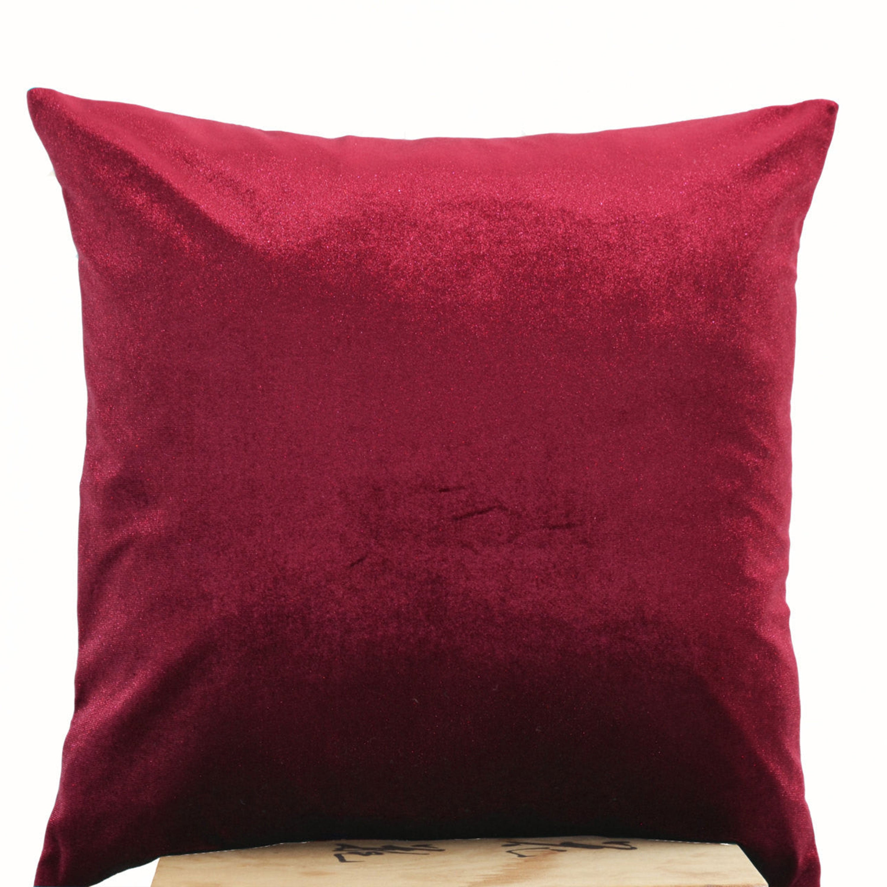 Lush red velvet oatmeal linen pillow- Red pillows- Red cushion- 16x16- Gift- Velvet decorative pillow- Red couch throw pillow- Red Bedding