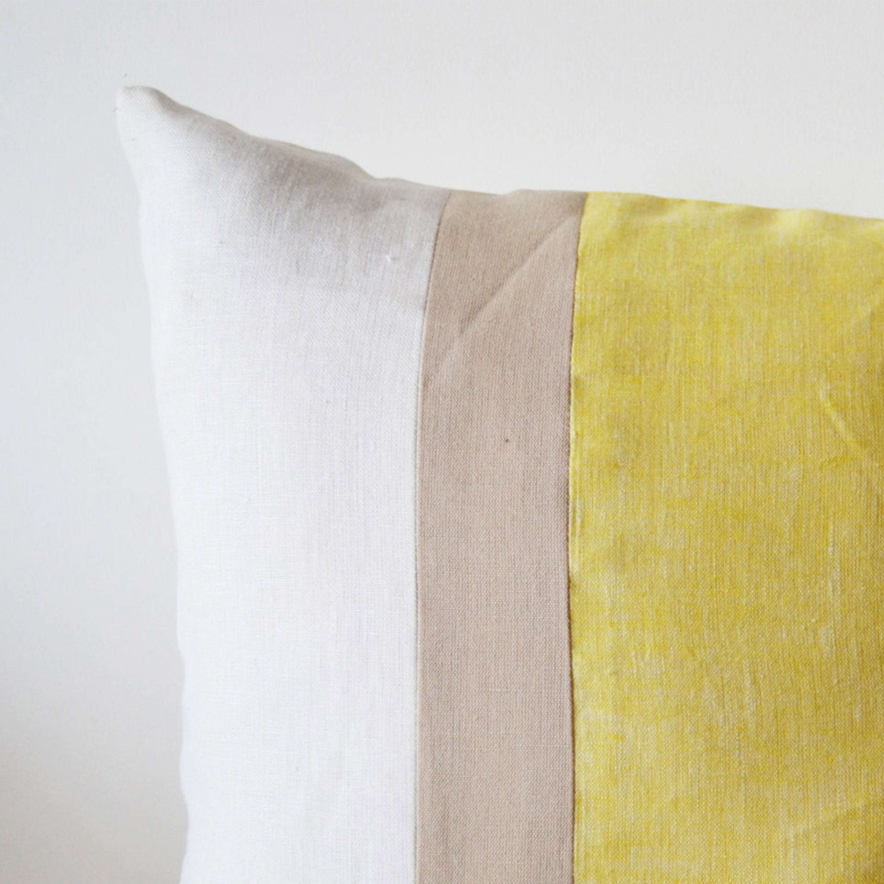 Yellow Pillow -Throw Pillows color block -Couch Pillows - Decorative cushion cover- Spring Throw pillow - gift- 16X16- Yellow Linen Pillows