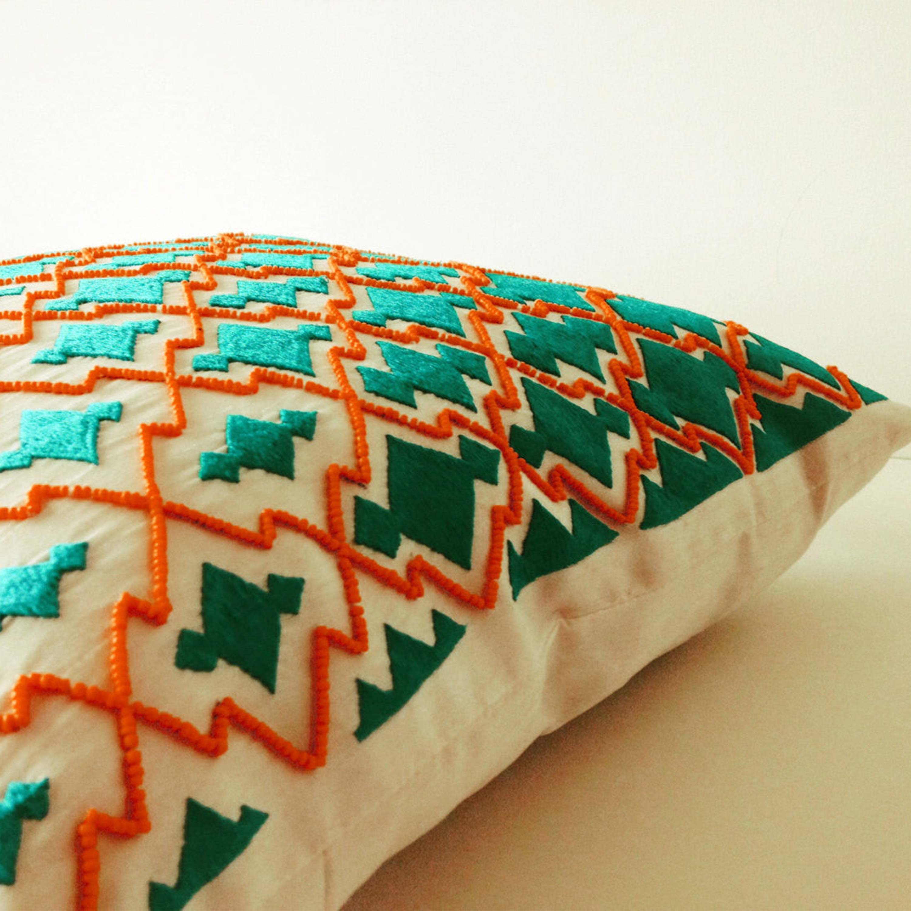 Throw Pillows -Teal Orange Decorative Pillowcase