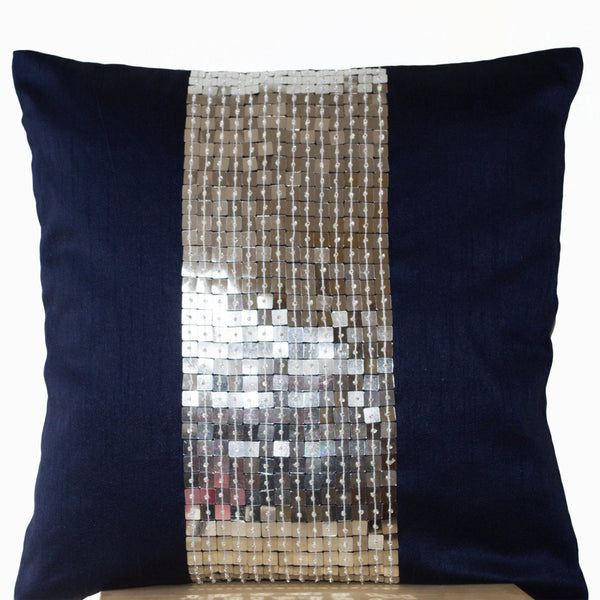 Blue and silver pillows fashion