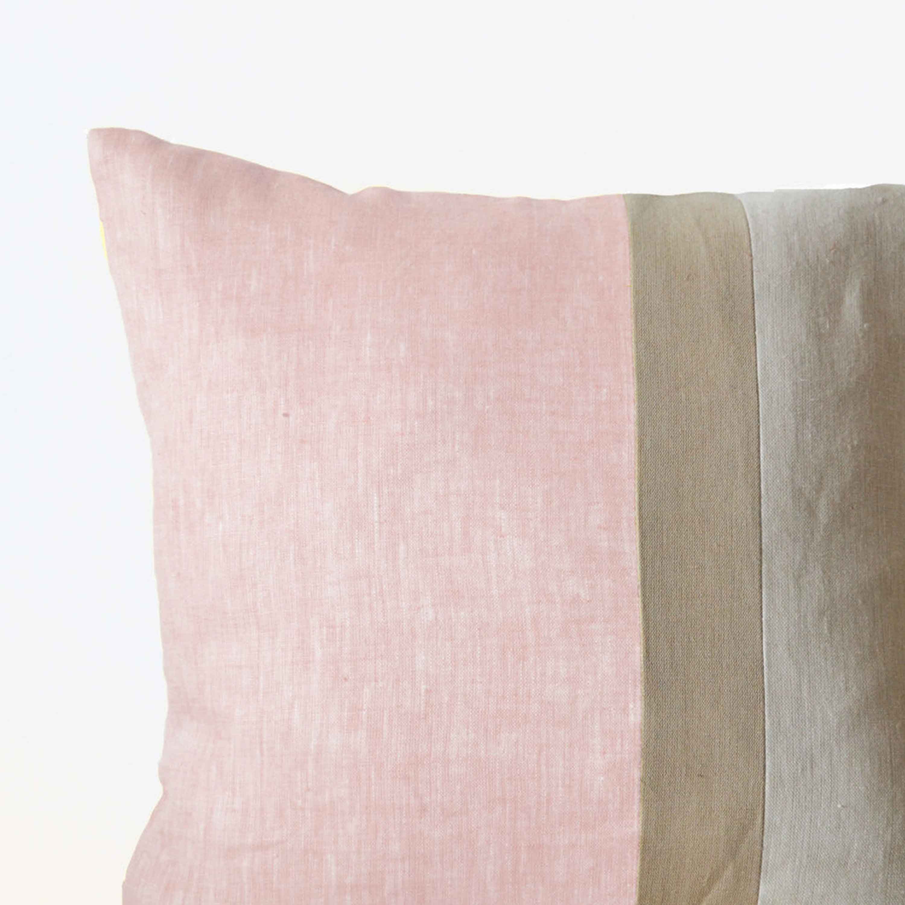 Pink Pillow -Throw Pillows color block -Couch Pillows - Decorative cushion cover- Spring Throw pillow - gift- 16X16- Pink Linen Pillows