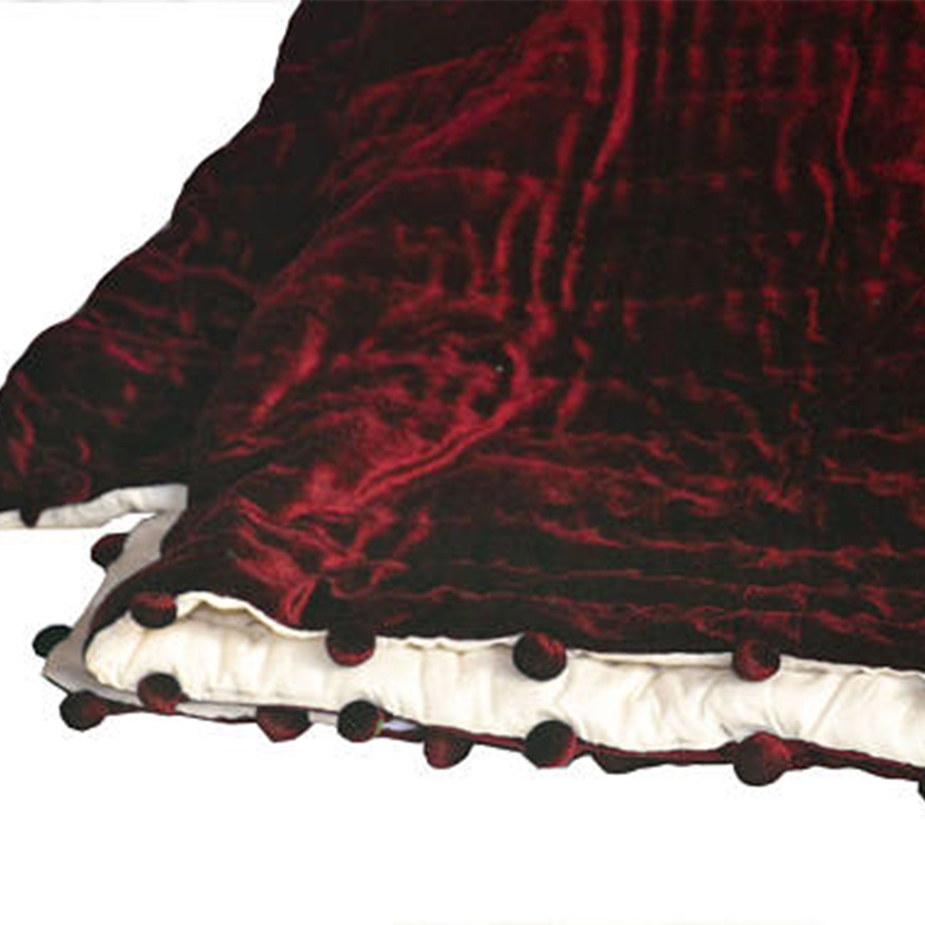 Handcrafted Deep Red Velvet Quilt