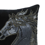 Galloping Horse Velvet Pillow Cover