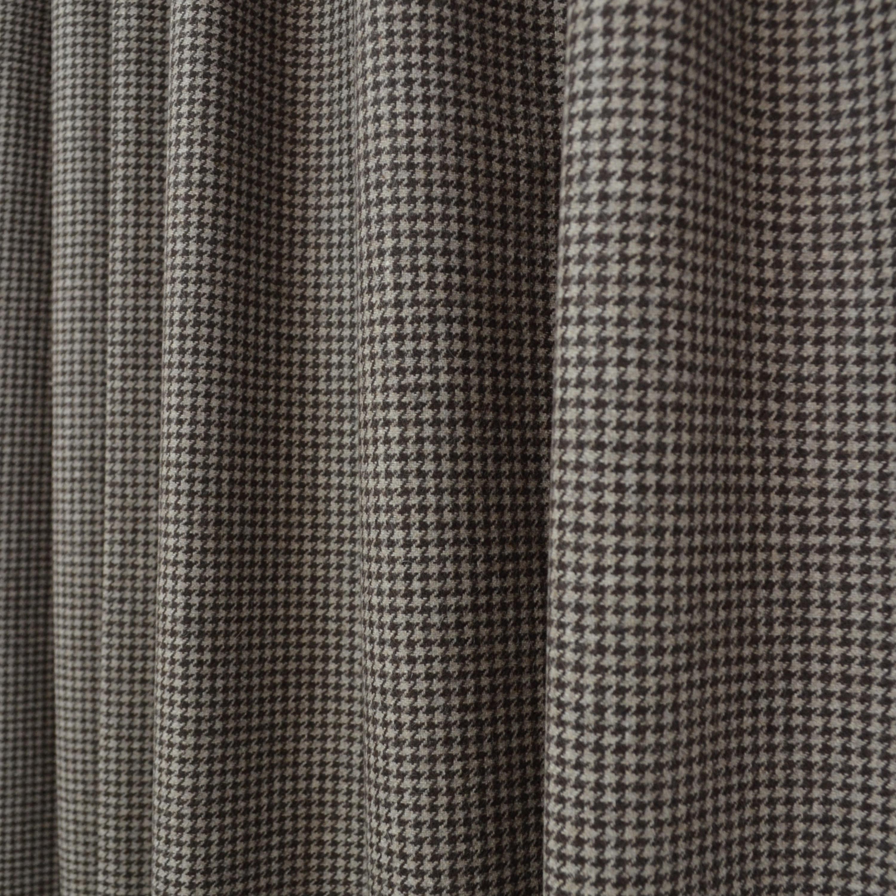 Brown Houndstooth Wool Curtain