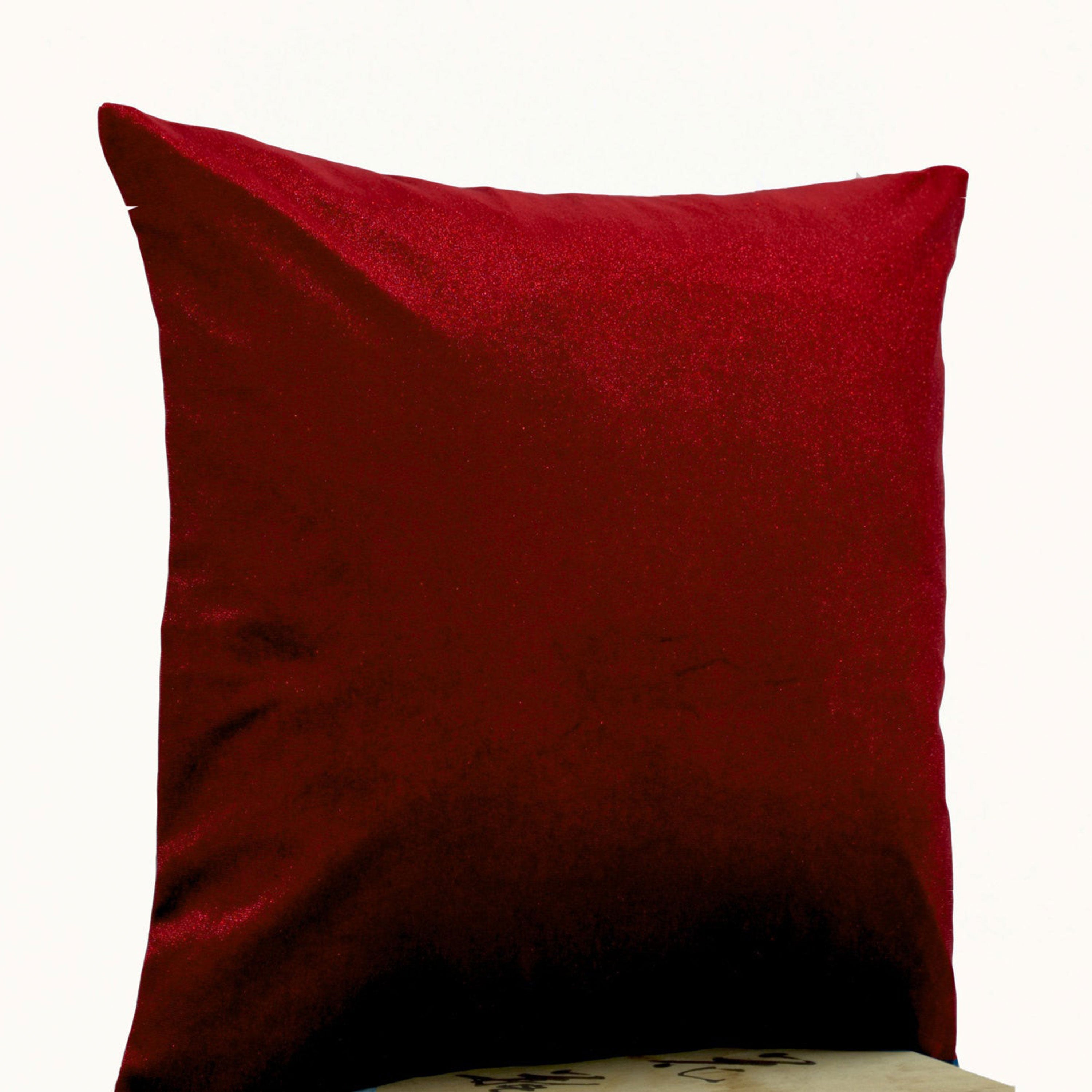 Lush red velvet oatmeal linen pillow- Red pillows- Red cushion- 16x16- Gift- Velvet decorative pillow- Red couch throw pillow- Red Bedding