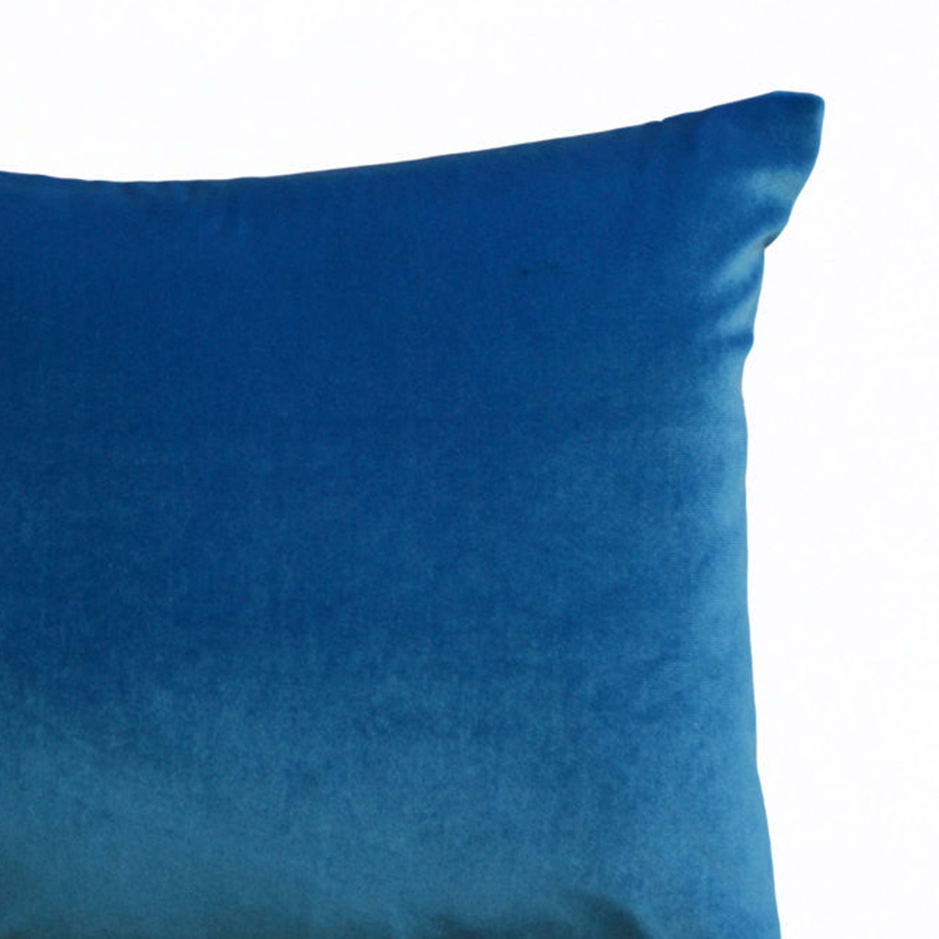 Throw pillows Lush blue velvet oatmeal linen -Blue velvet pillow covers -12x20 Decorative couch pillows -Gift -Blue Bedding -Sofa pillow