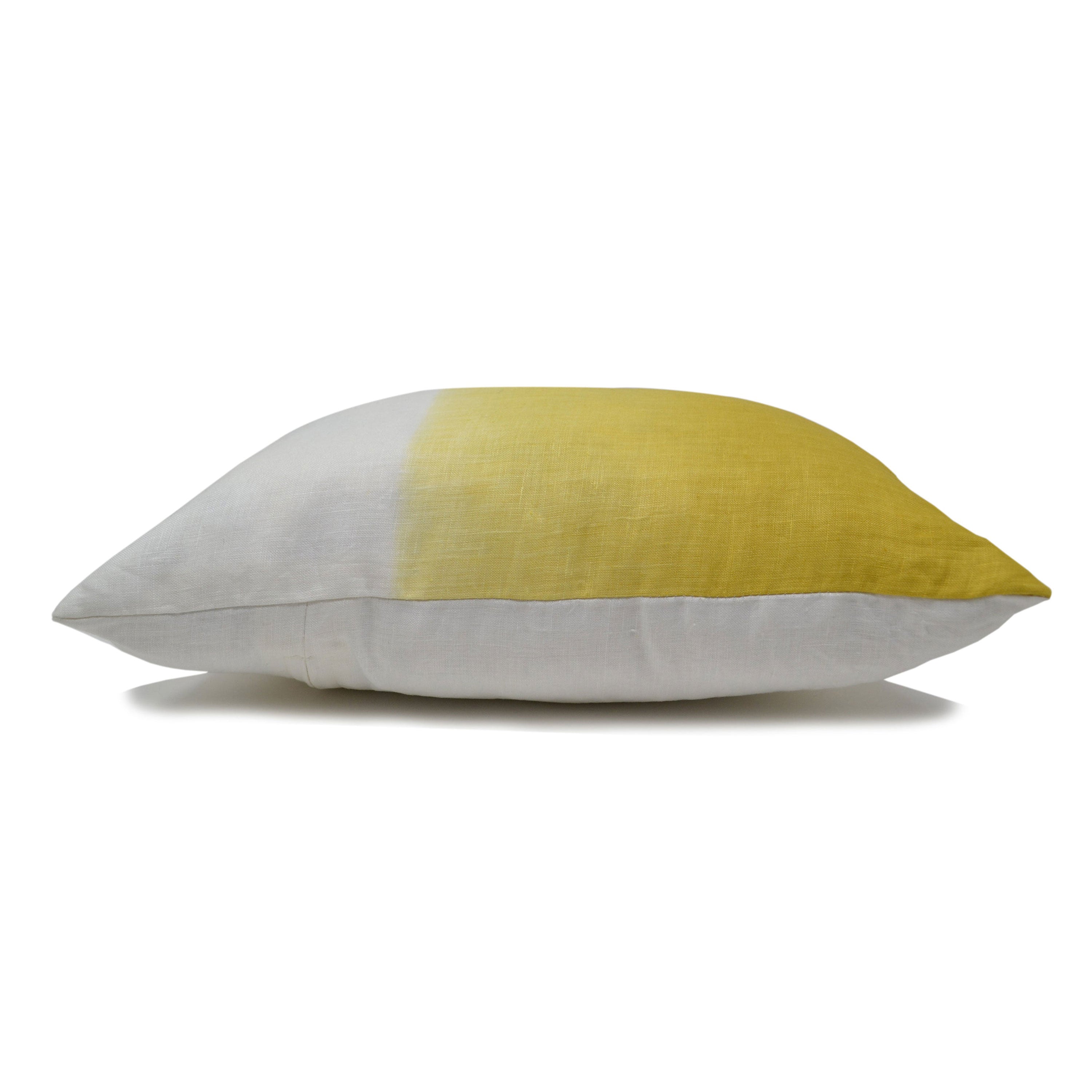 Yellow Ombre Linen Pillow Cover