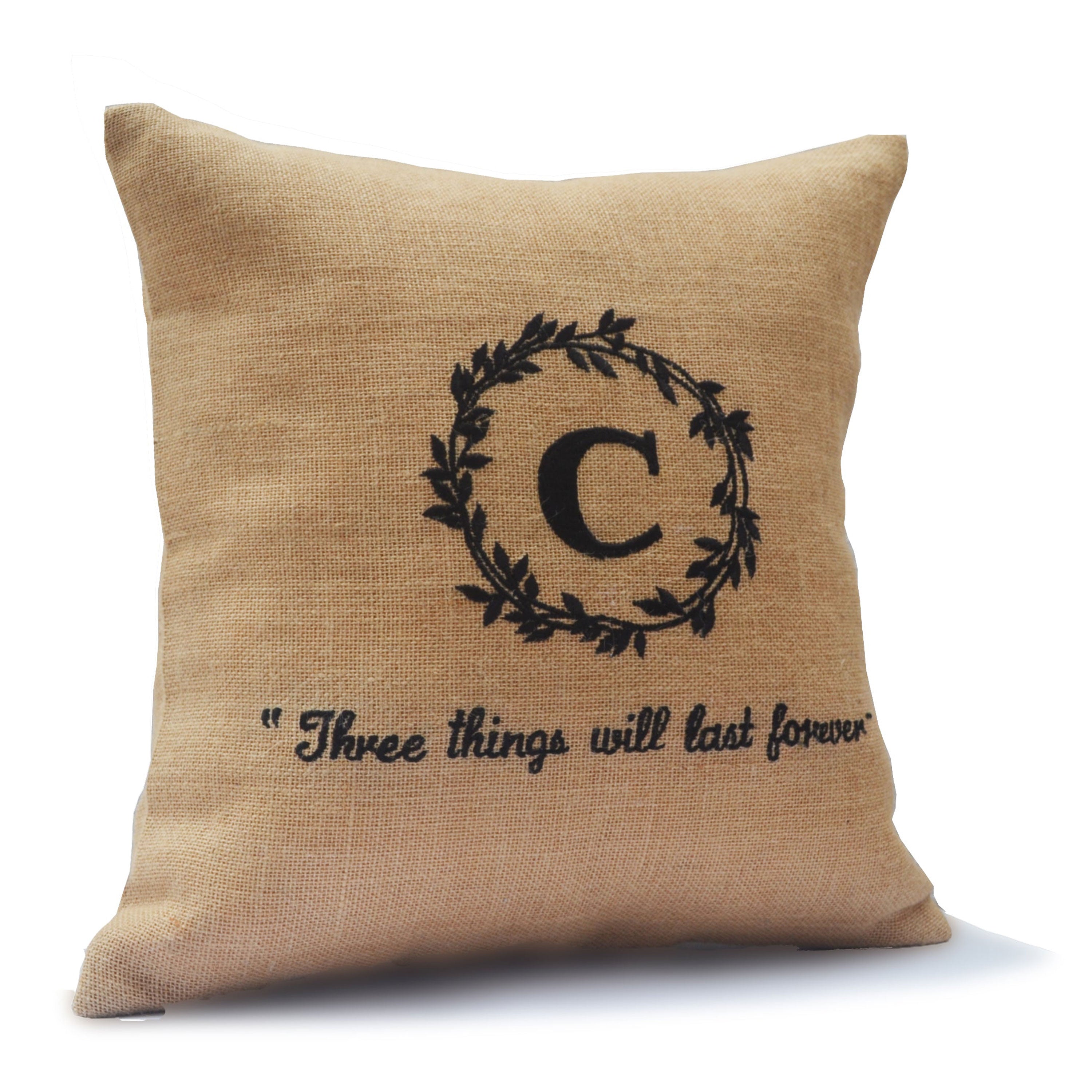 Family Initial and Est. Date Pillow
