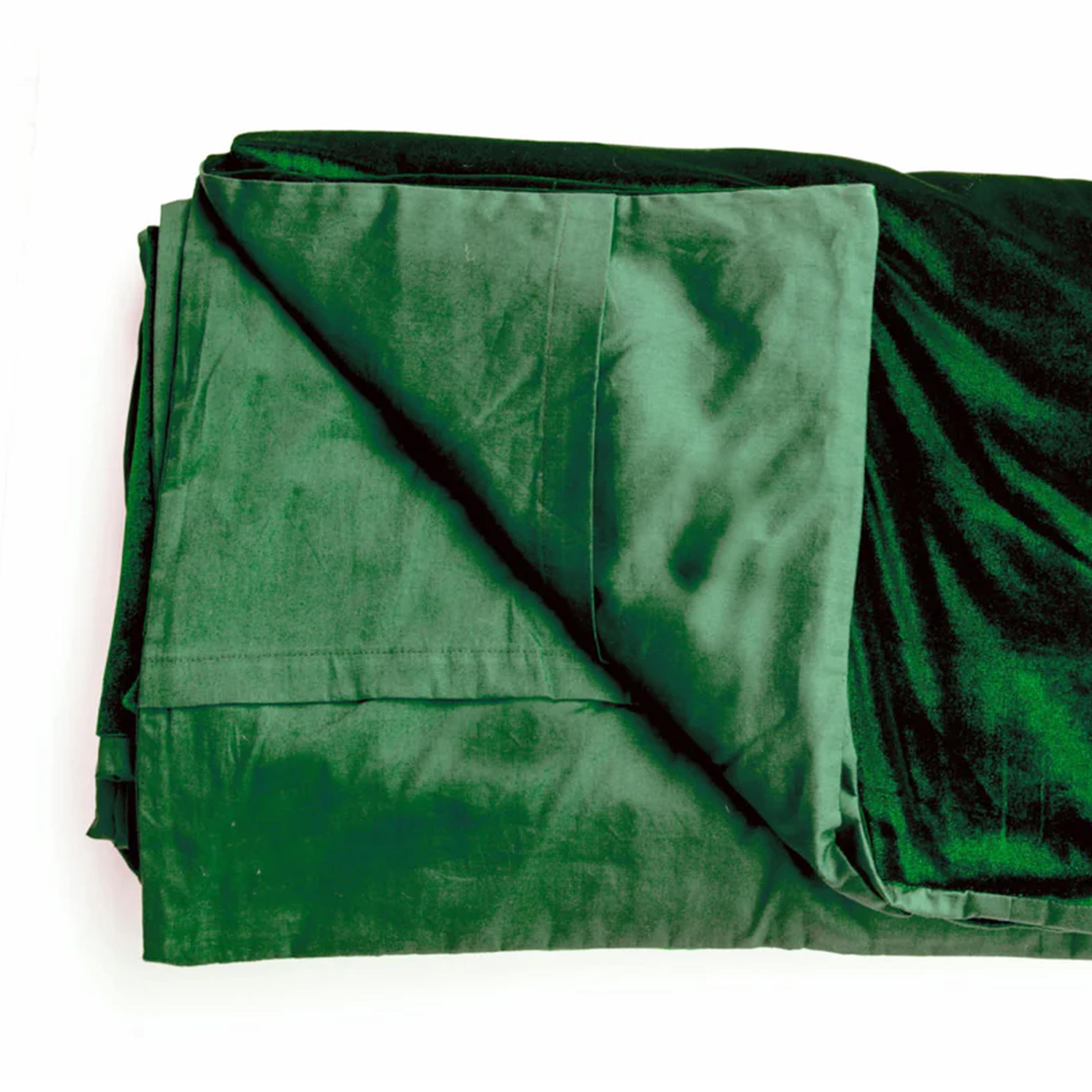 Luxury bedspread in dark green velvet - Couture bed linen in luxe velvet - King Size bedspread 110" X 96"- Green bedspread - Coverlet