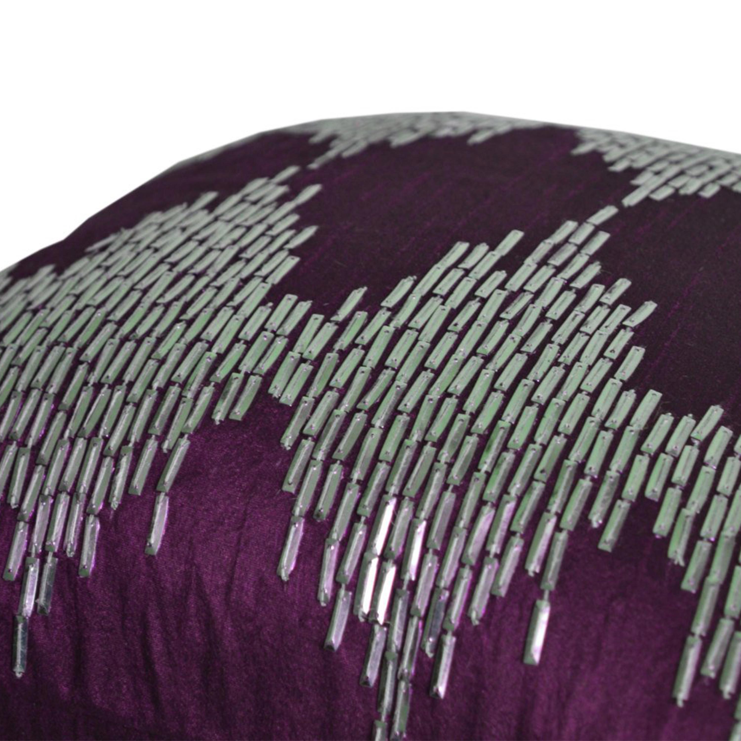 Purple Throw Pillow Cover, Purple Ikat Pillow, Purple Cushion, Purple And Silver Pillows