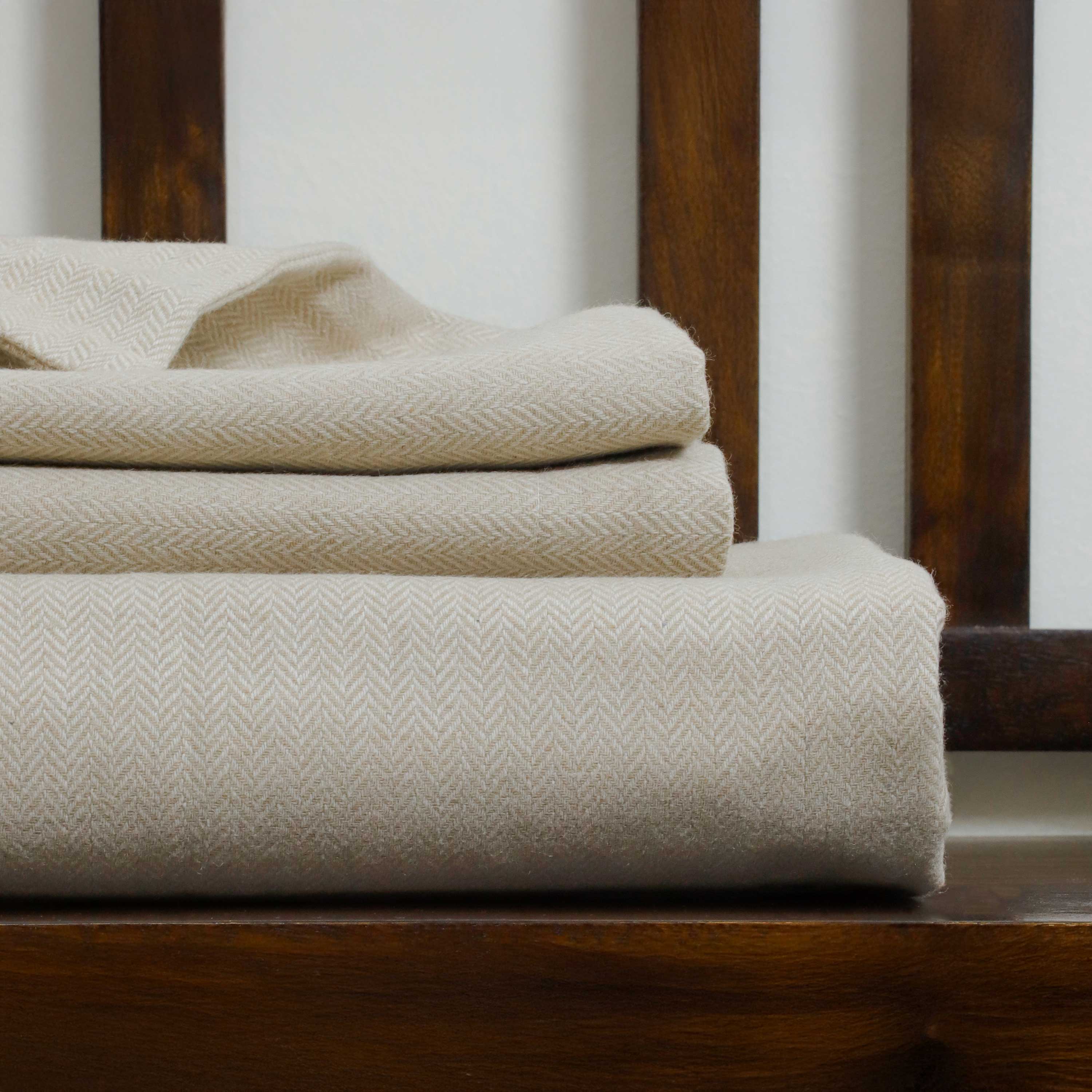 Chevron Wool Duvet Cover Set - Luxury Wool Bedding, US/UK/Europe Sizes