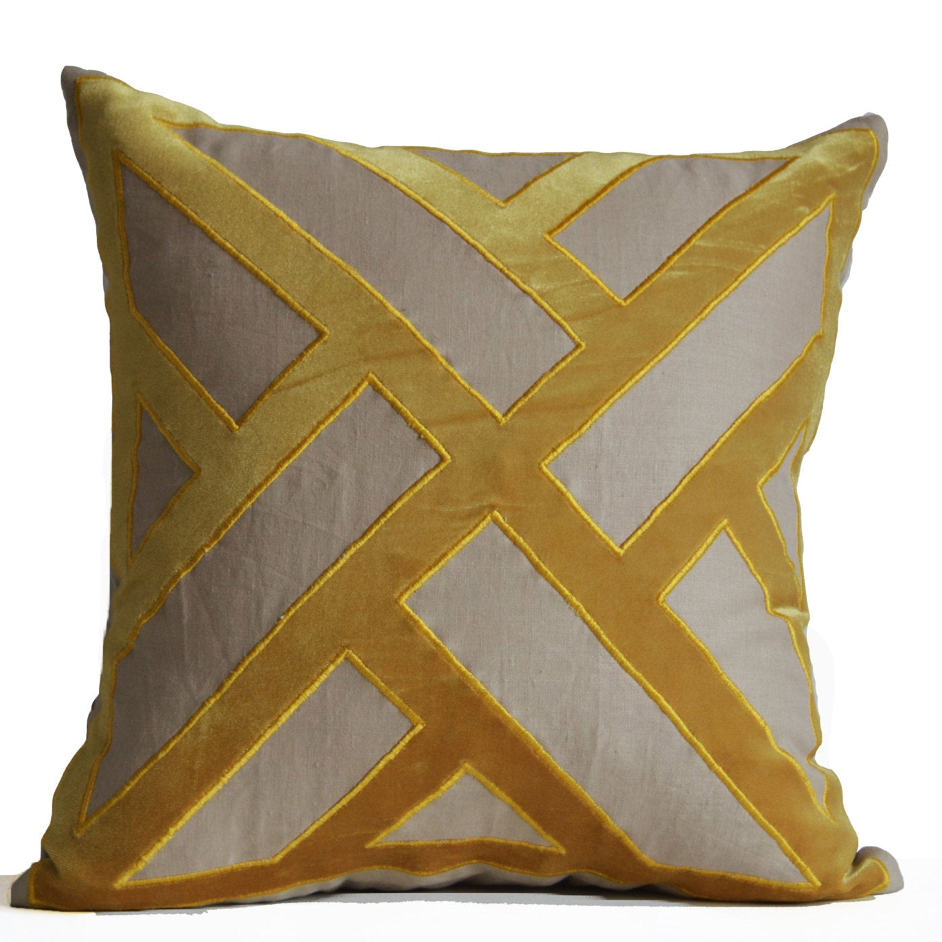 Yellow Gray Chippendale Pillow Cover