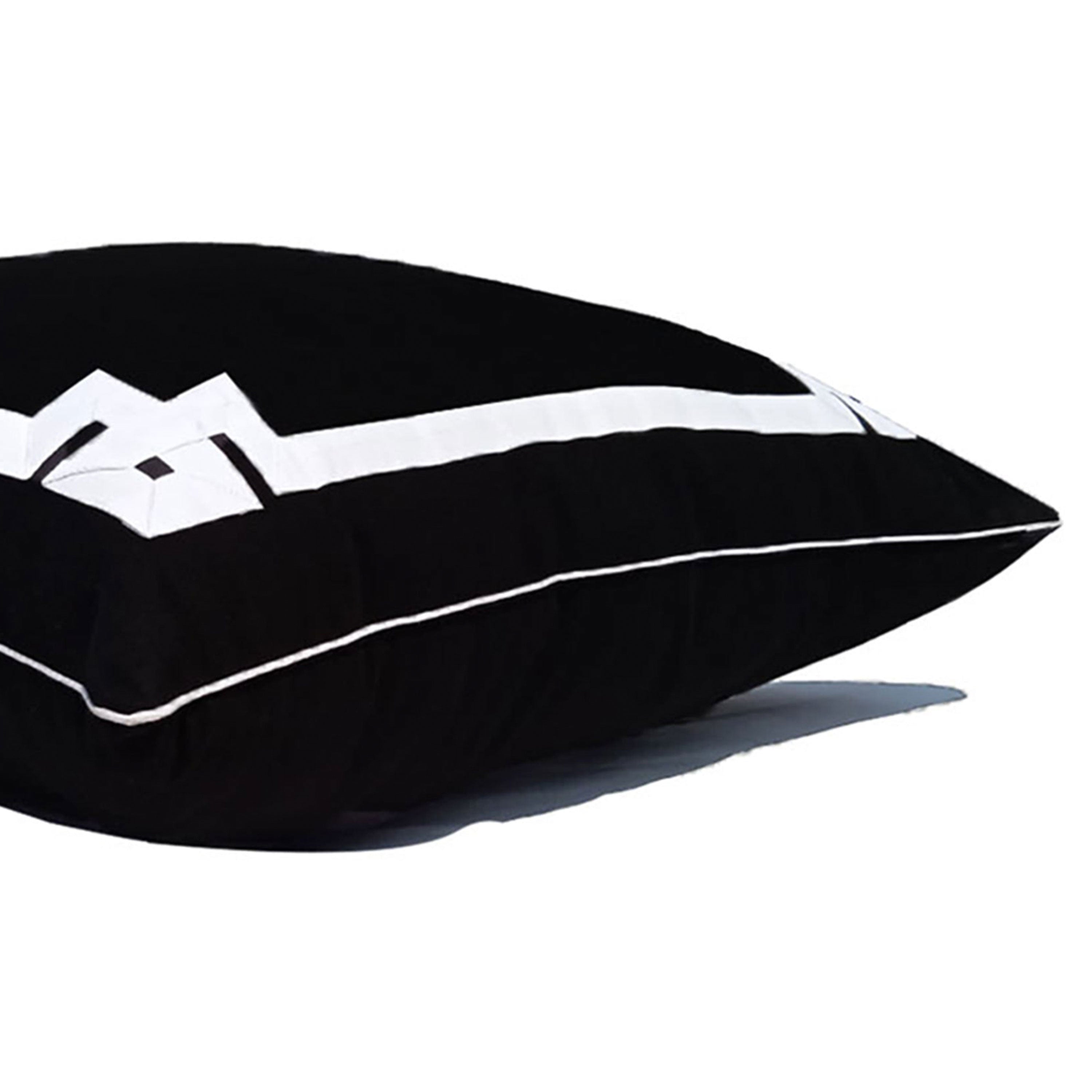 Black White Greek Key Pillow Cover