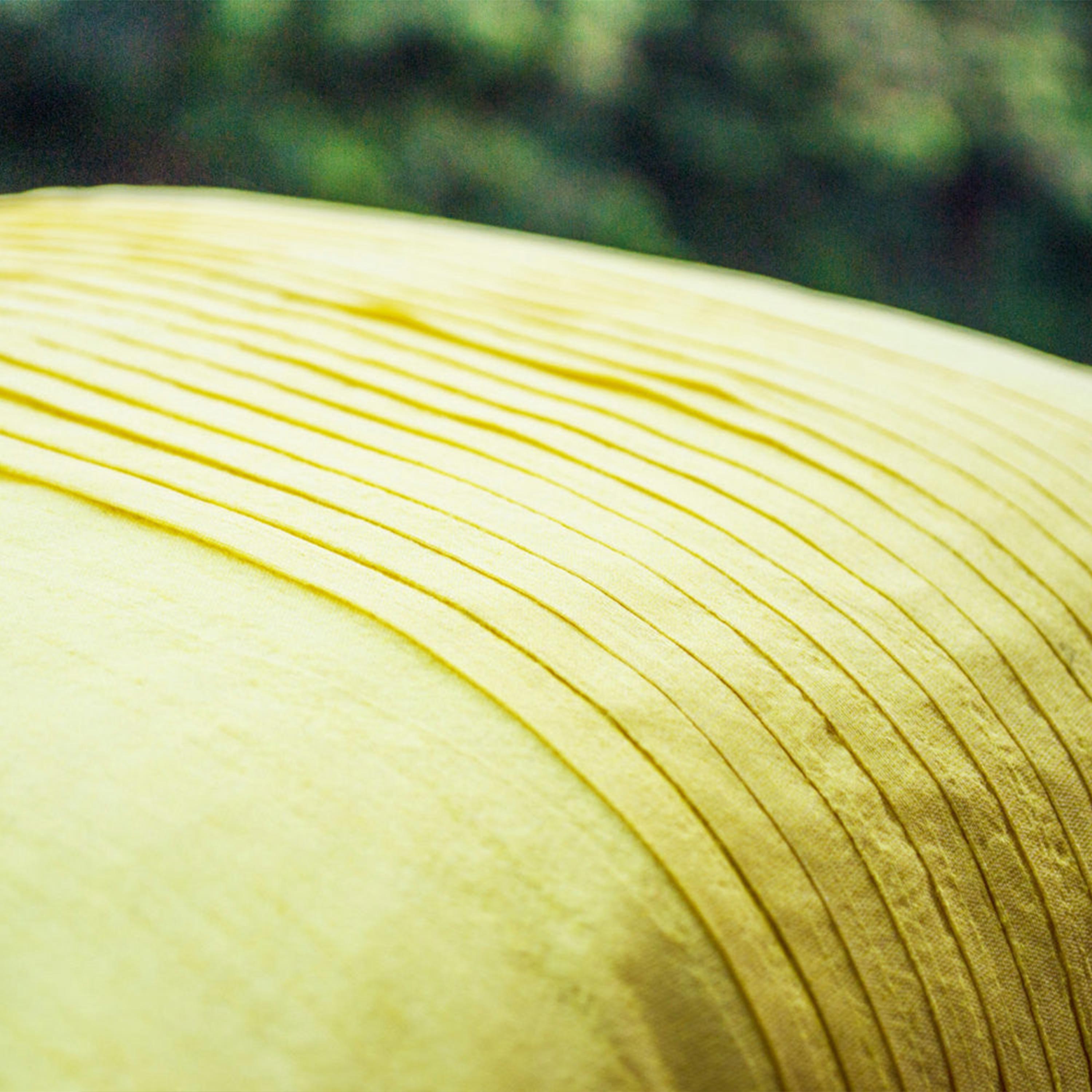 Yellow Pleated Throw Pillow Cover