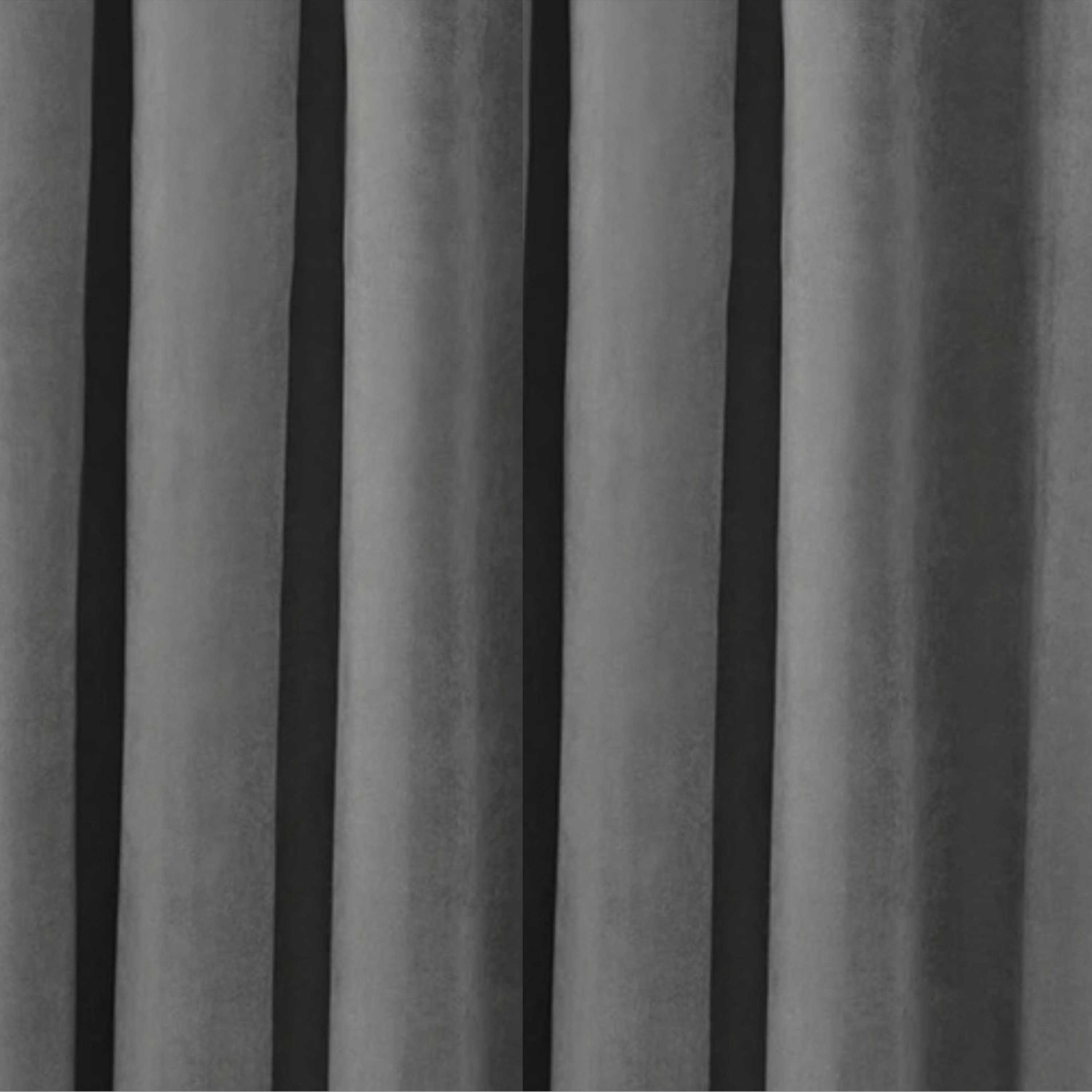 Gray Cotton Velvet Curtain