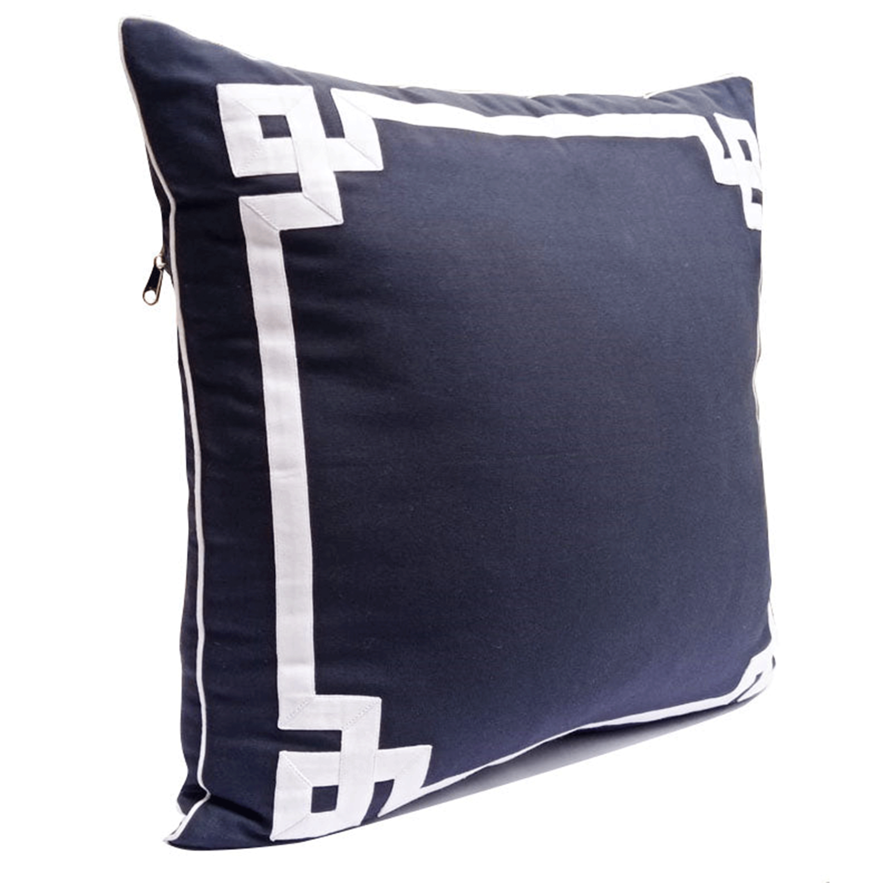 Navy Blue White Greek Key Pillow Cover