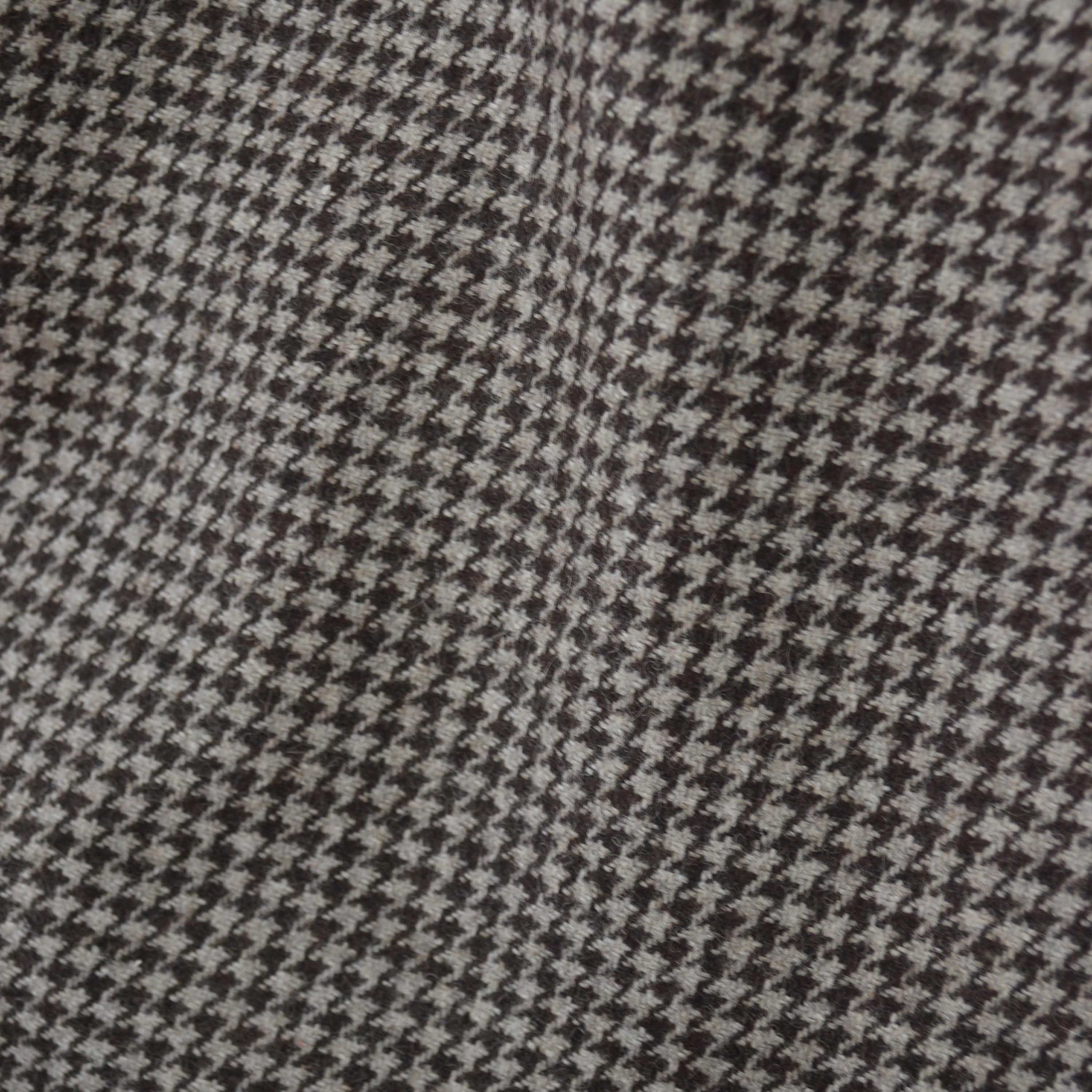 Brown Houndstooth Wool Curtain