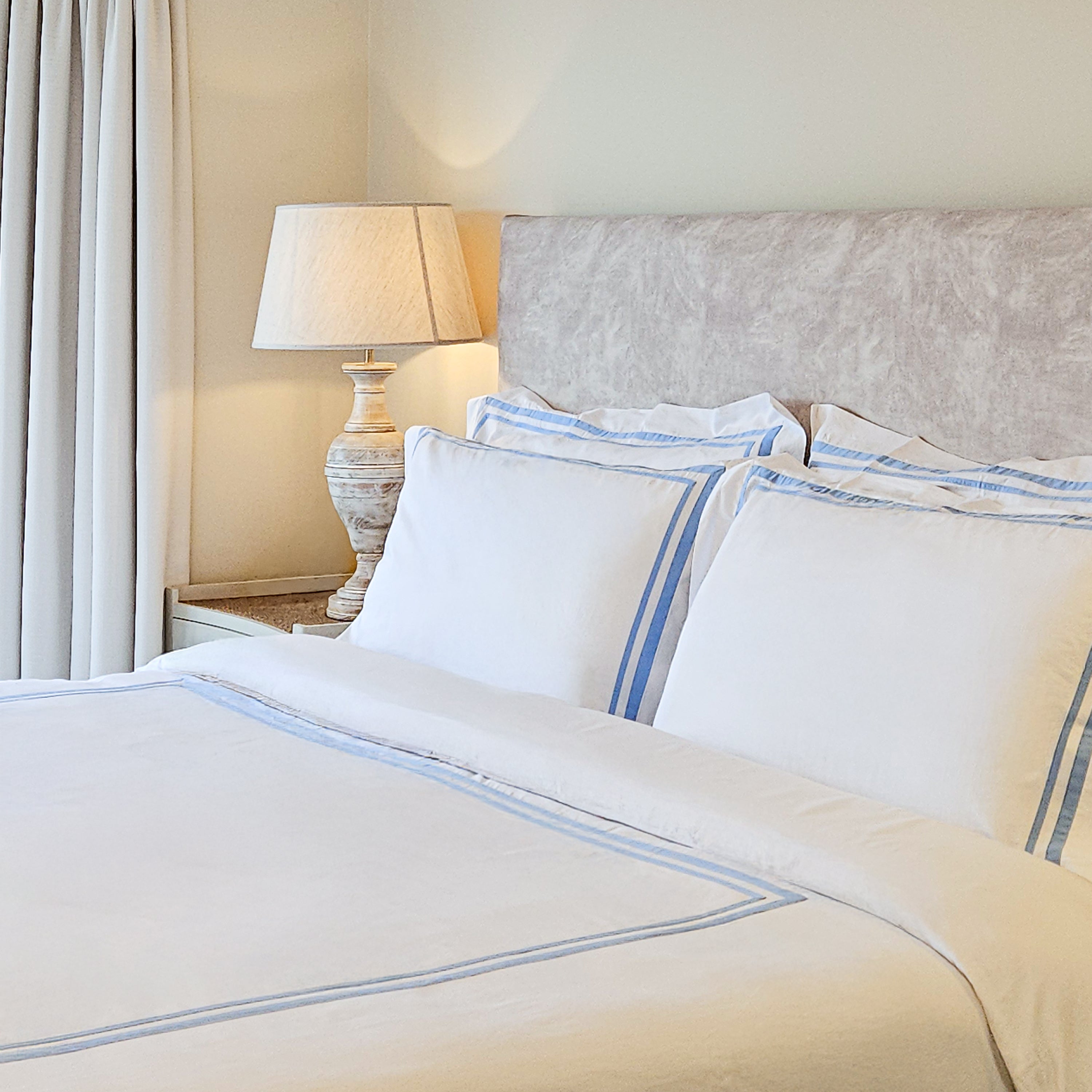 Custom Trimmed Duvet Cover Set | Luxury 400TC Cotton Bedding | US, UK & Europe Sizes