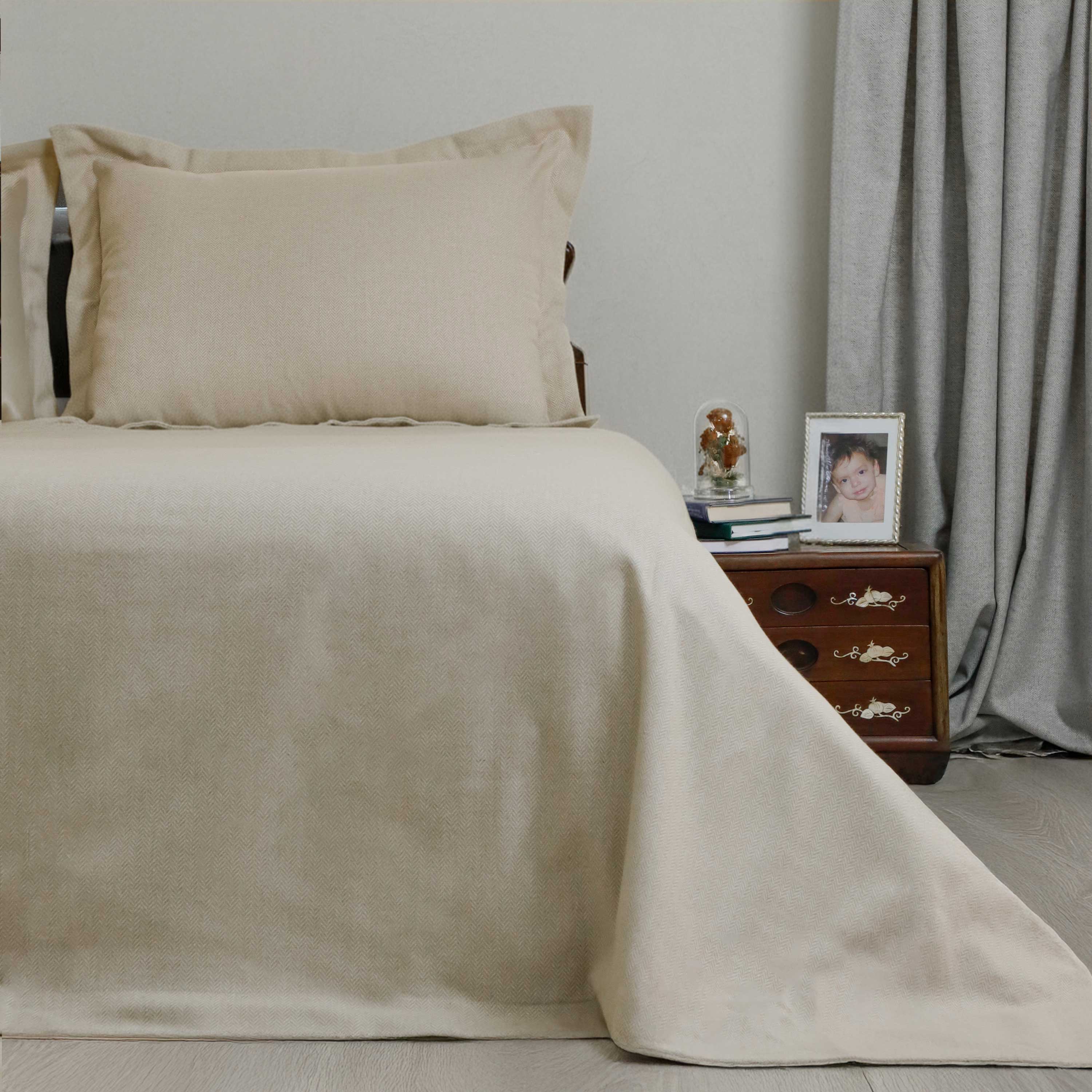 Chevron Wool Duvet Cover Set - Luxury Wool Bedding, US/UK/Europe Sizes