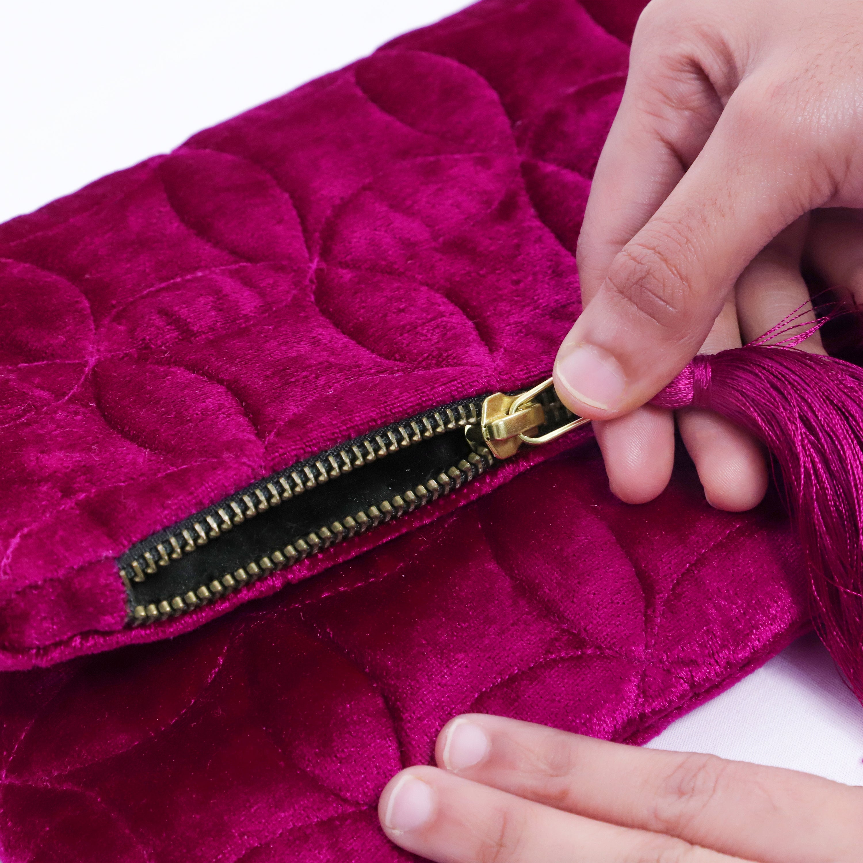 Overlapping Quilted Circles Fold Over Clutch