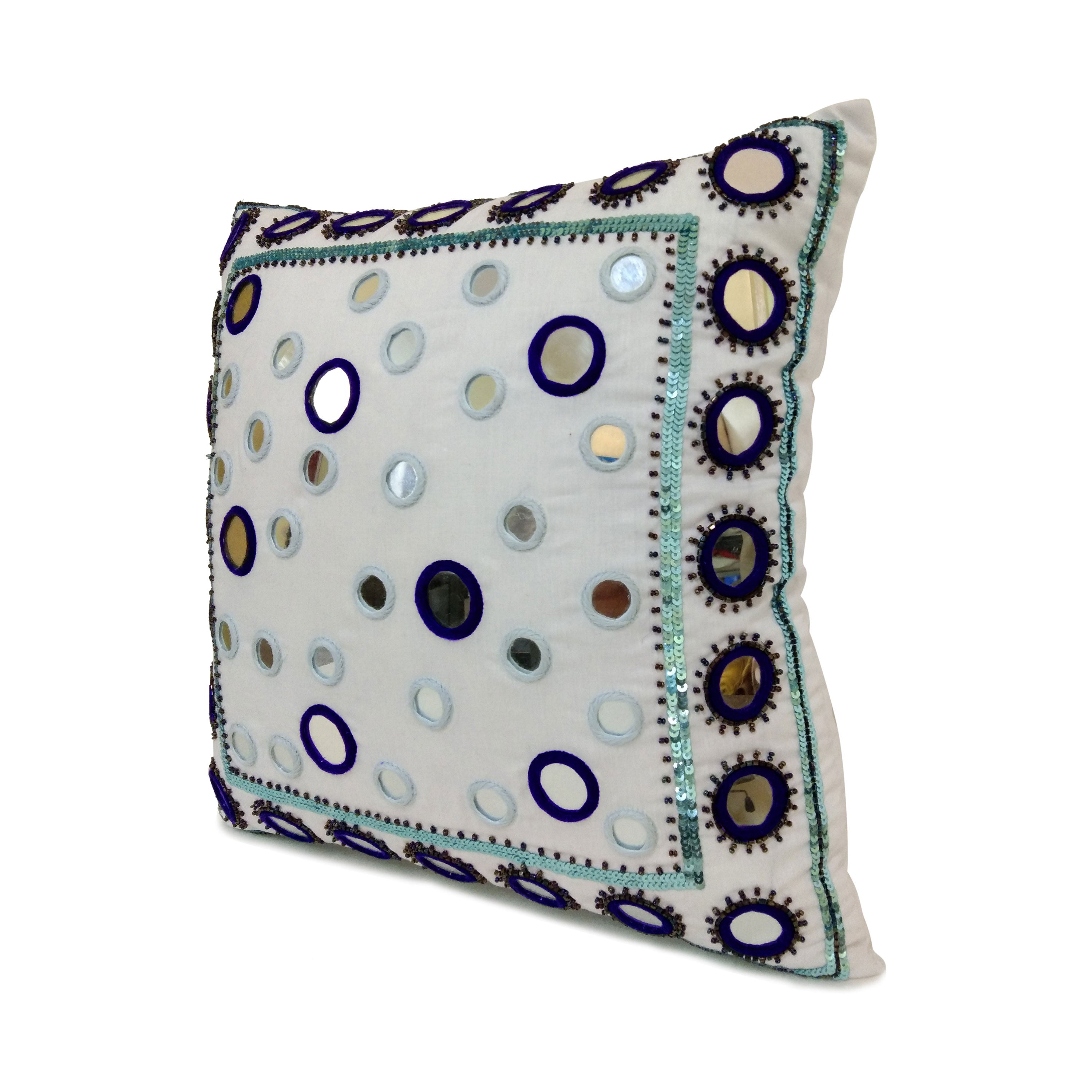 Mirror Pillow Cover in Blues