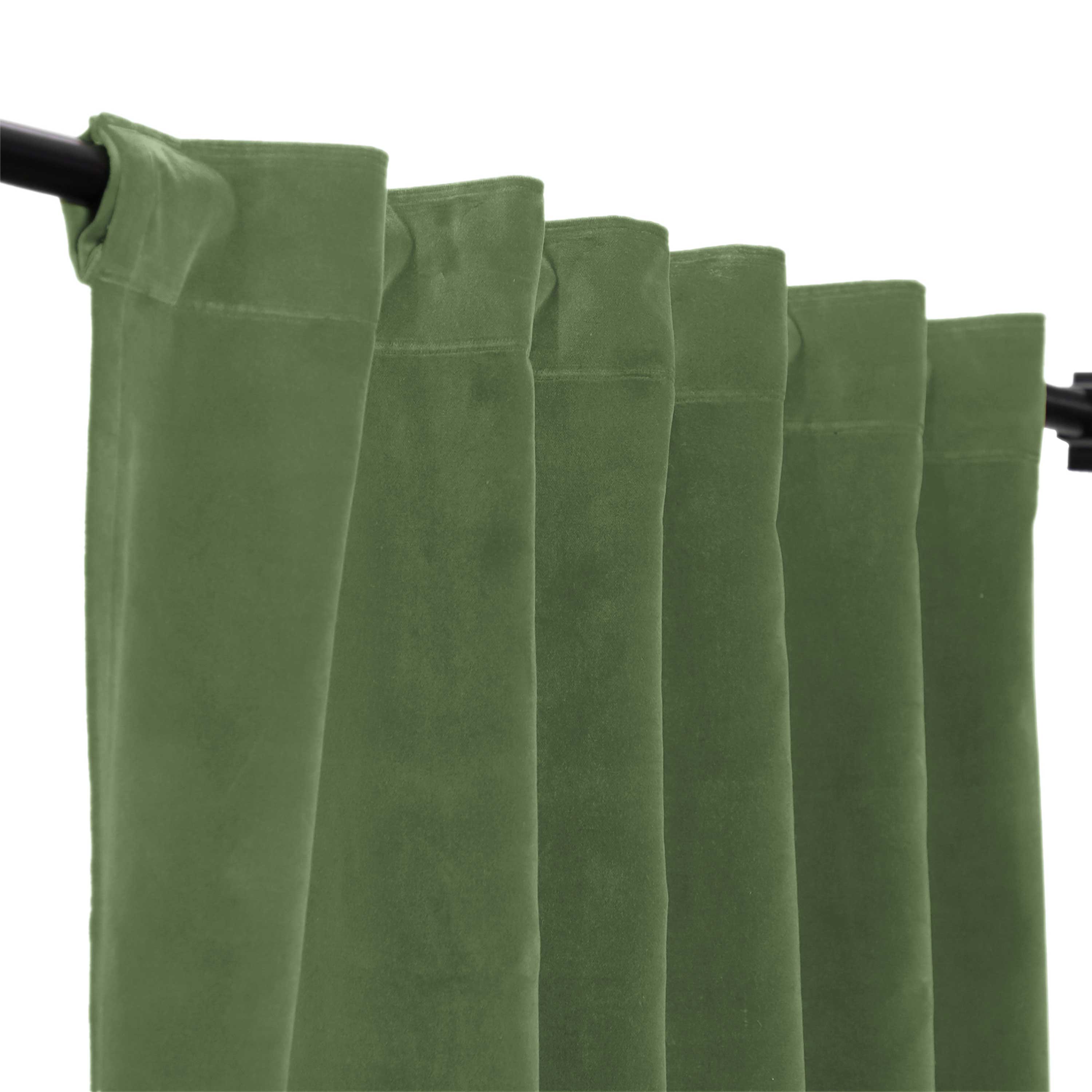 Sage Green Cotton Velvet Curtain