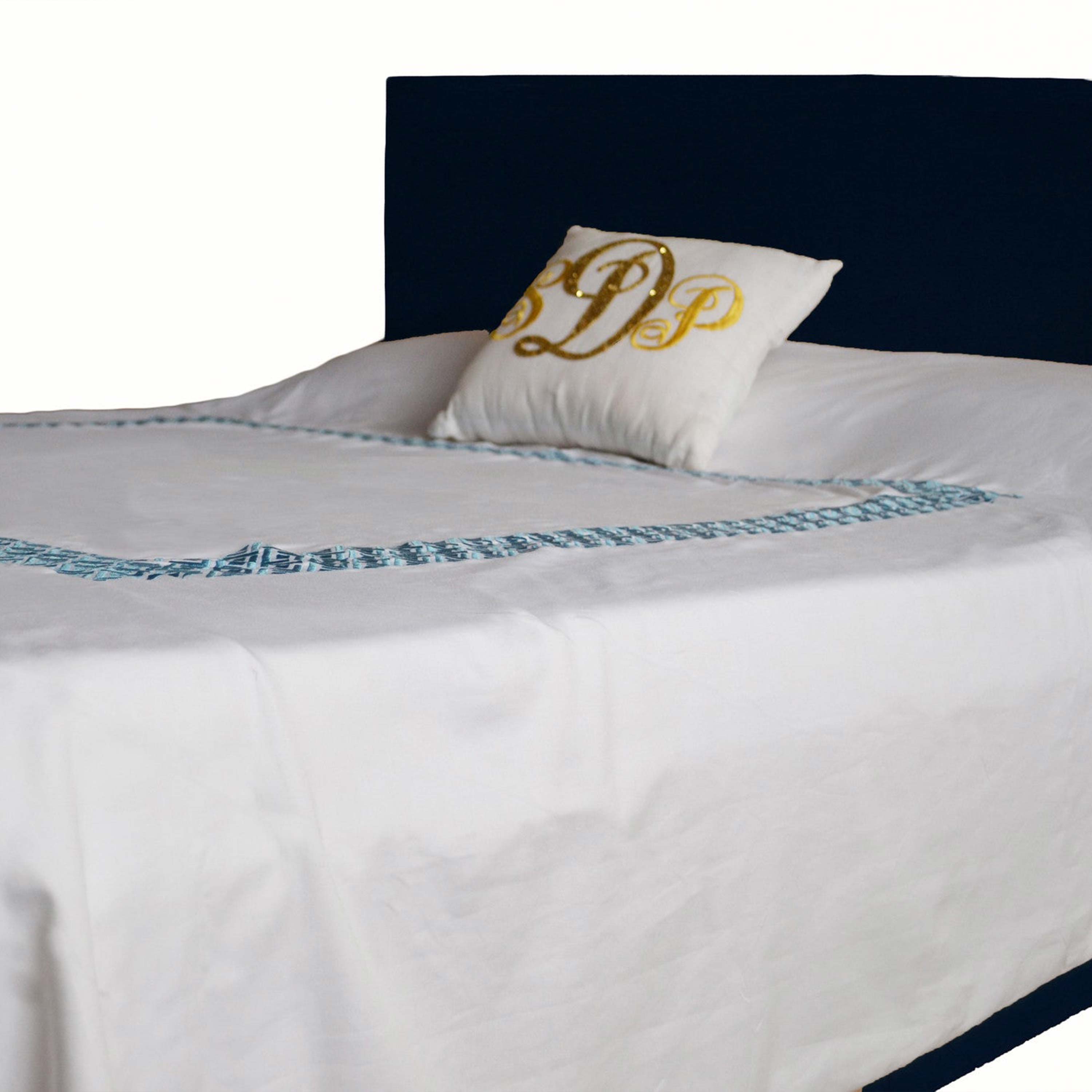 Embroidered Chippendale Duvet Cover -White 300 TC Embroidery Bedding