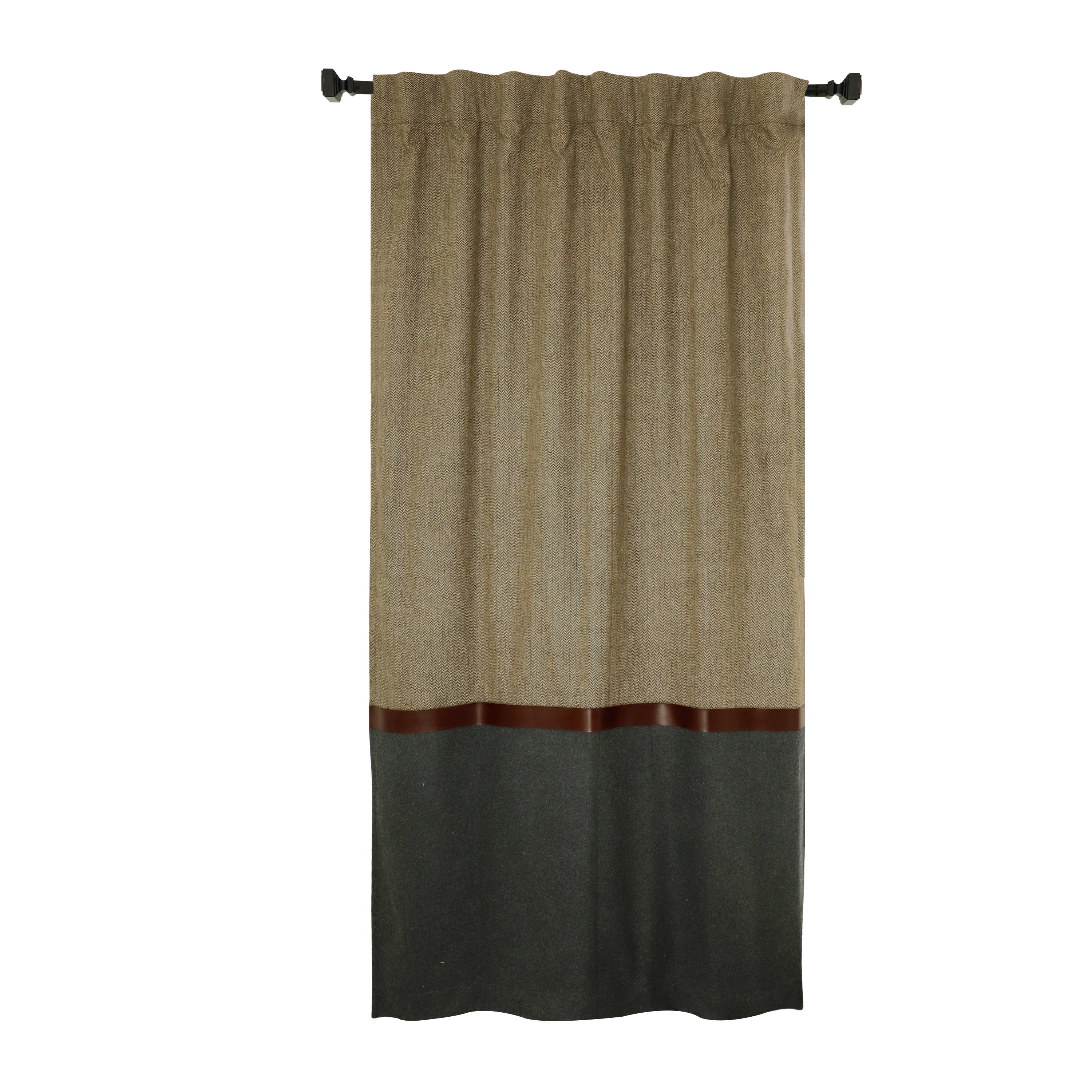 Color Block Wool & Leather Curtains