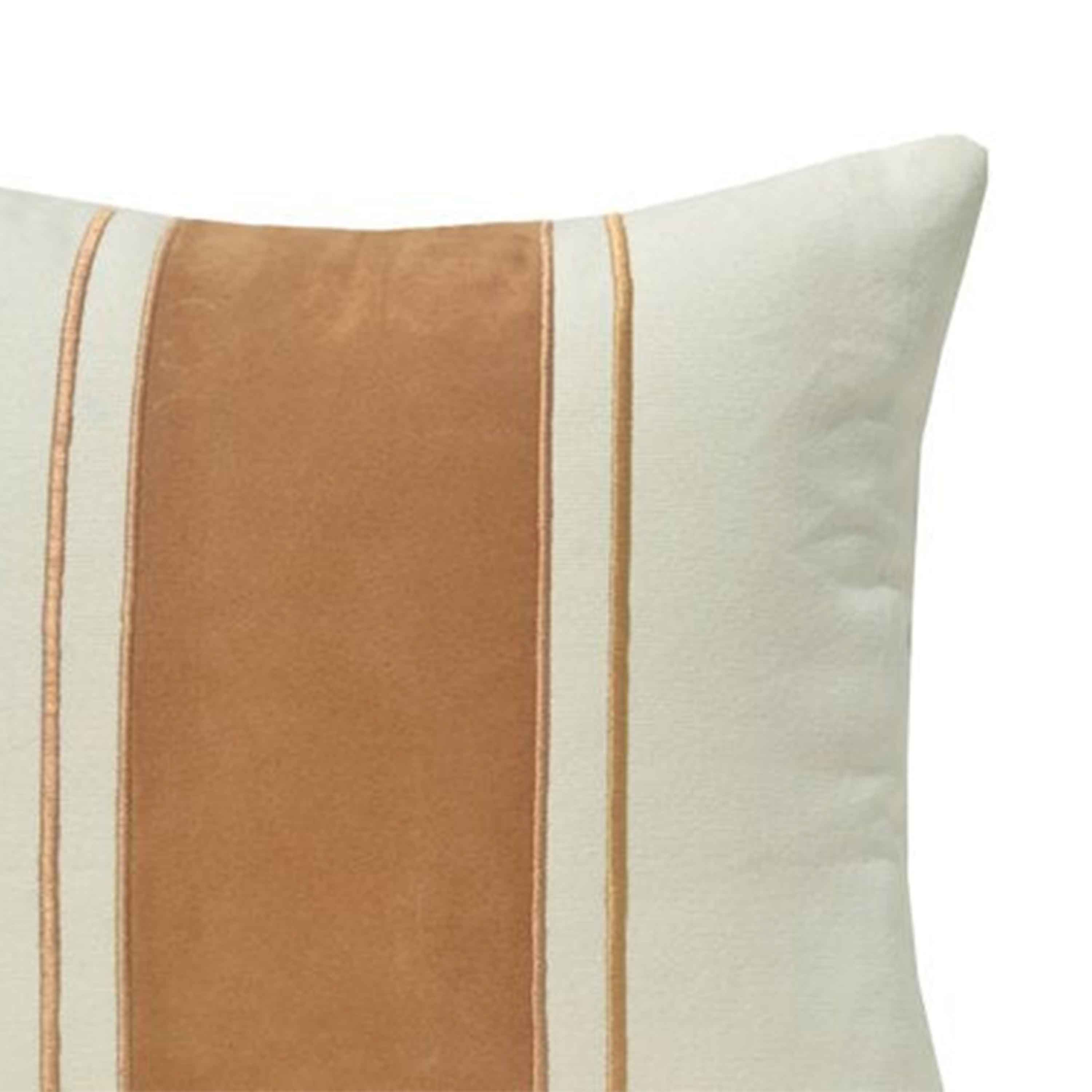 Suede Pillow Cover, Grain Sack Pillow, Ivory Tan Pillow, Throw Pillow