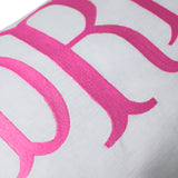 White Linen Monogram Pillow Covers -Custom Lumbar Monogram throw Pillow -Cursive Three Letters Decorative Pillows- Initial Cushion- Wedding