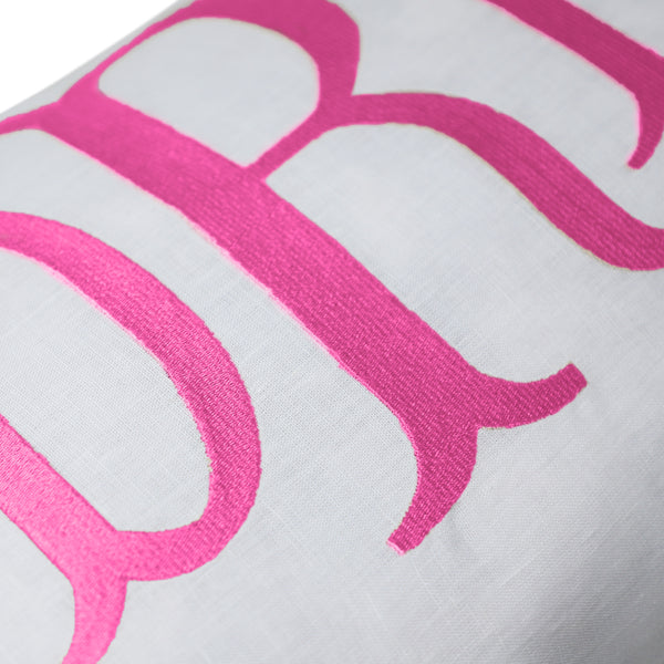 Shop For Handmade White Linen Pillow Covers With Custom Monogram ...