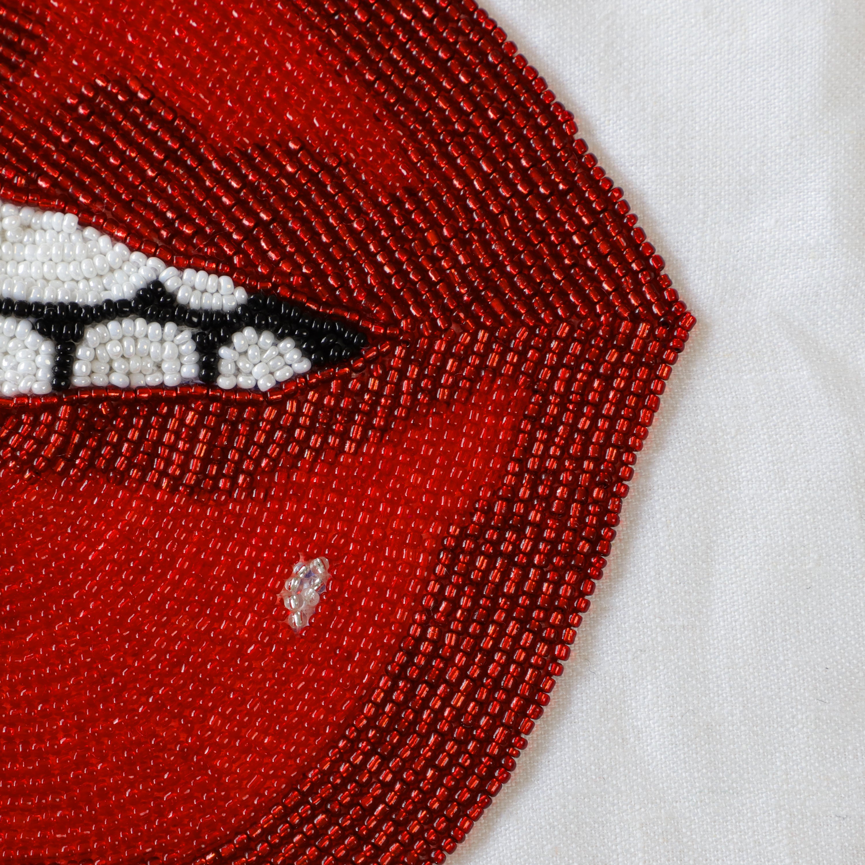 Beaded Biting Lips Wall Art