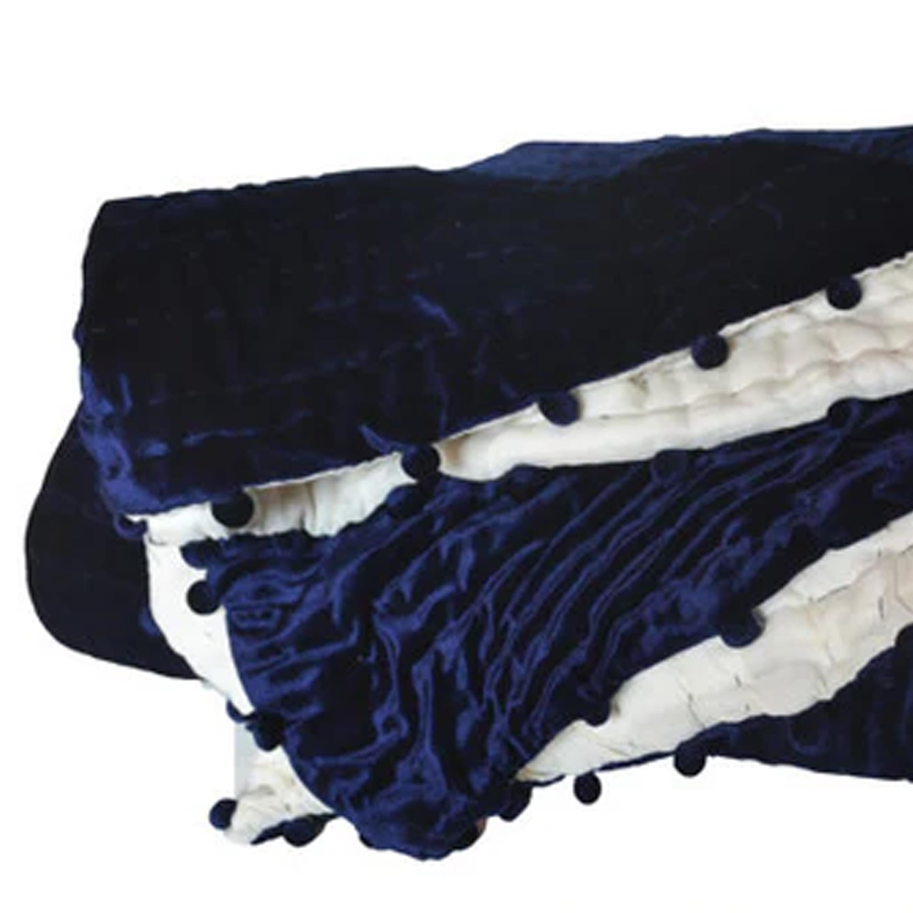 Navy Blue Velvet Quilt with Cotton Batting