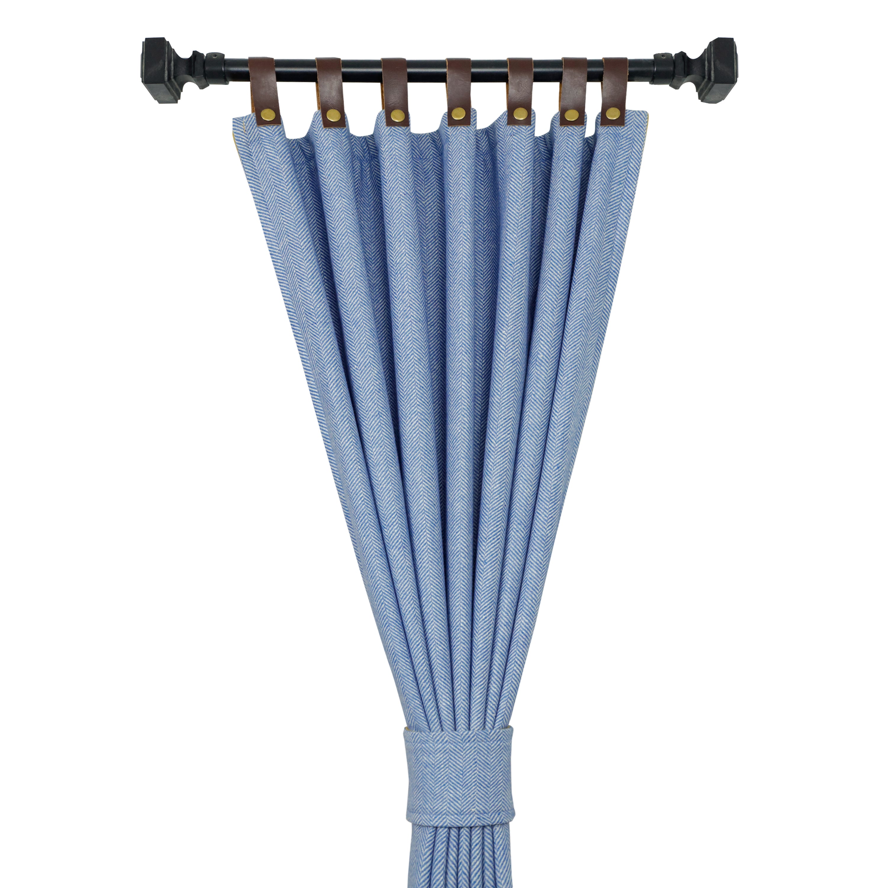 Custom Wool Curtains - Double Layer Thermal Drapes, Insulated Window Panels, Handmade Luxury Curtains with Leather Tabs & Snap Buttons