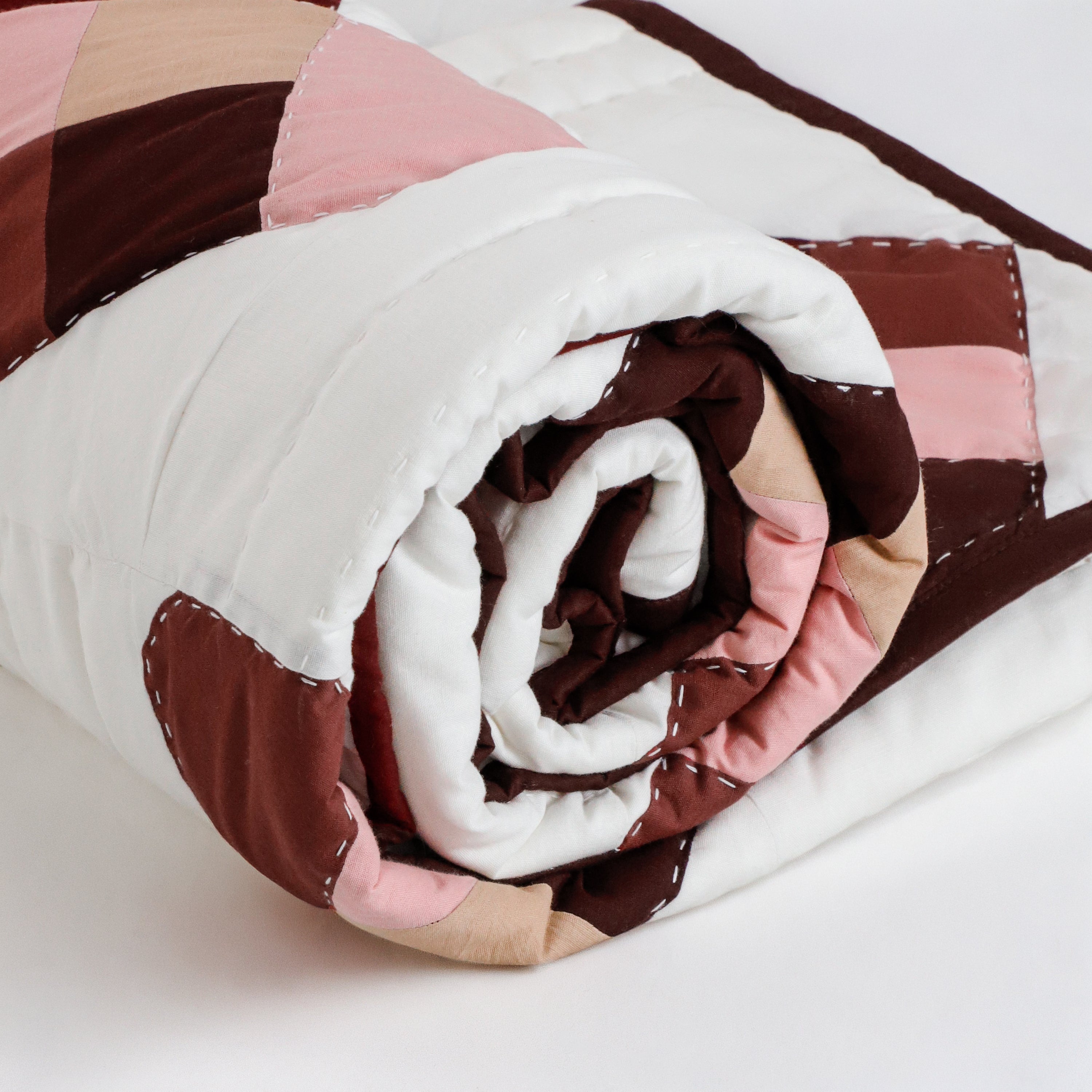 Handmade Cotton Heart Patch Quilt | Cozy Valentine’s Quilt