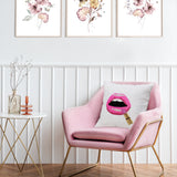 Pink Lipstick Pop Art Pillow Cover