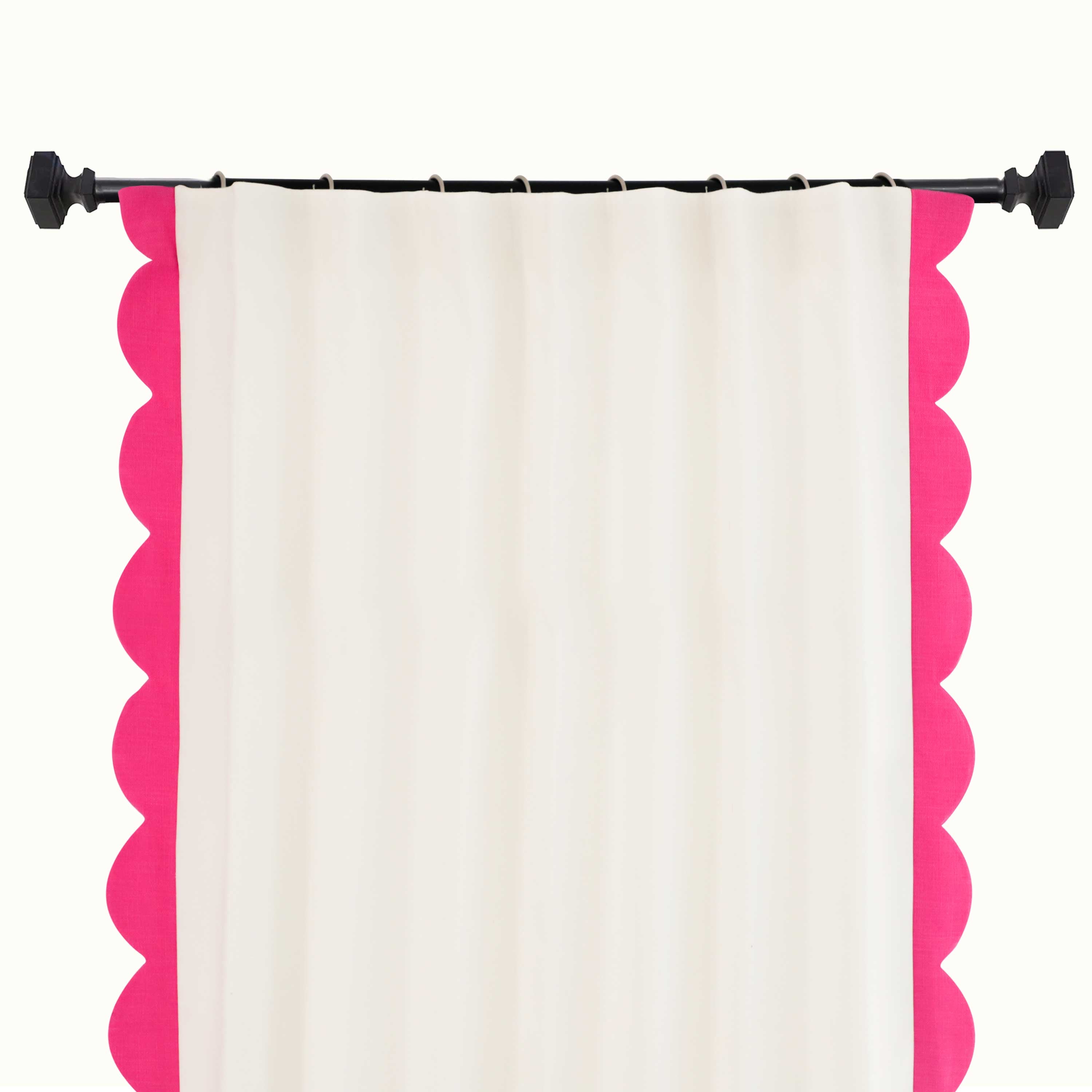 Ivory Curtain With Pink Scallops