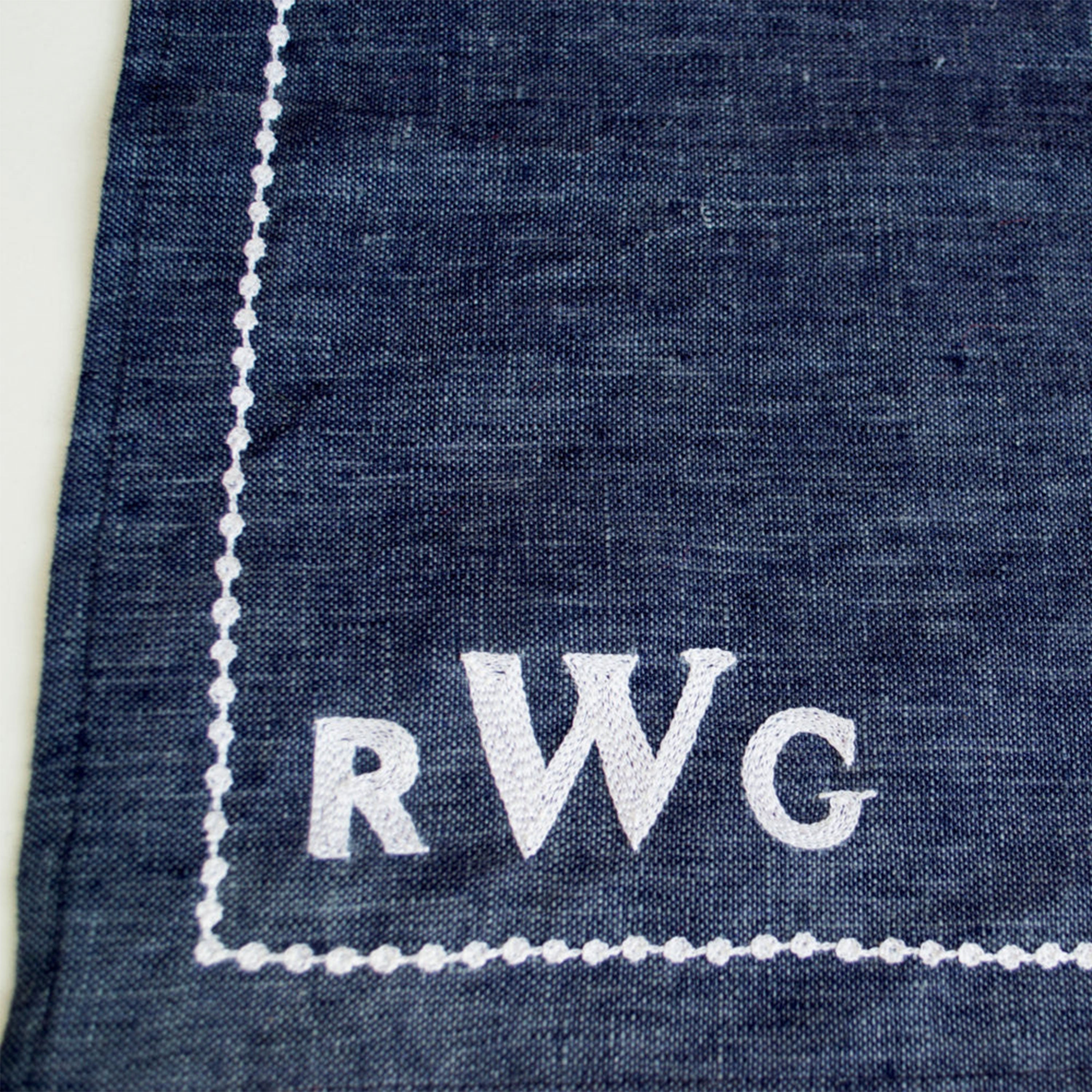 Personalized Place mats with pearl string embroidery -Monogram Navy Blue Linen Blend Place mats- Customized table mats -Christmas Place mats