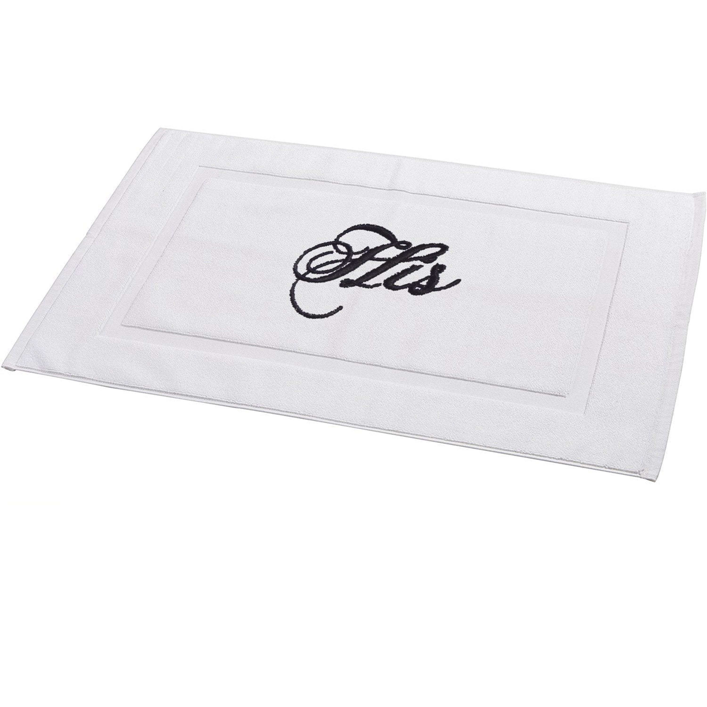 Personalized White Bath Mat, Monogram Bathmat