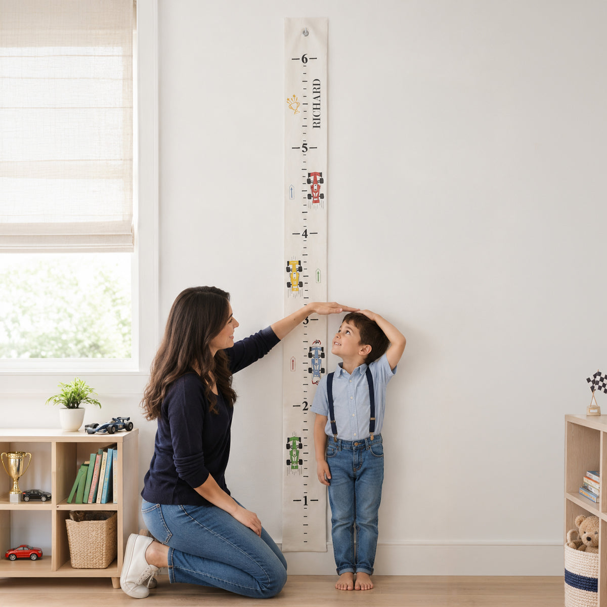 Car Embroidered Growth Chart, Children Growth Chart