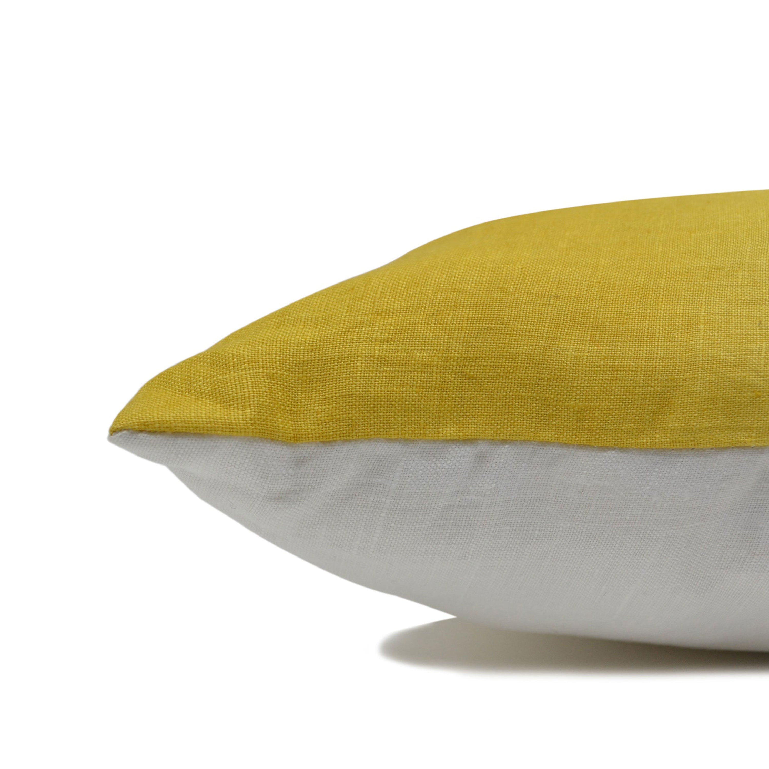 Yellow Ombre Linen Pillow Cover