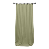 Green Chevron Wool Curtains with Leather Tabs