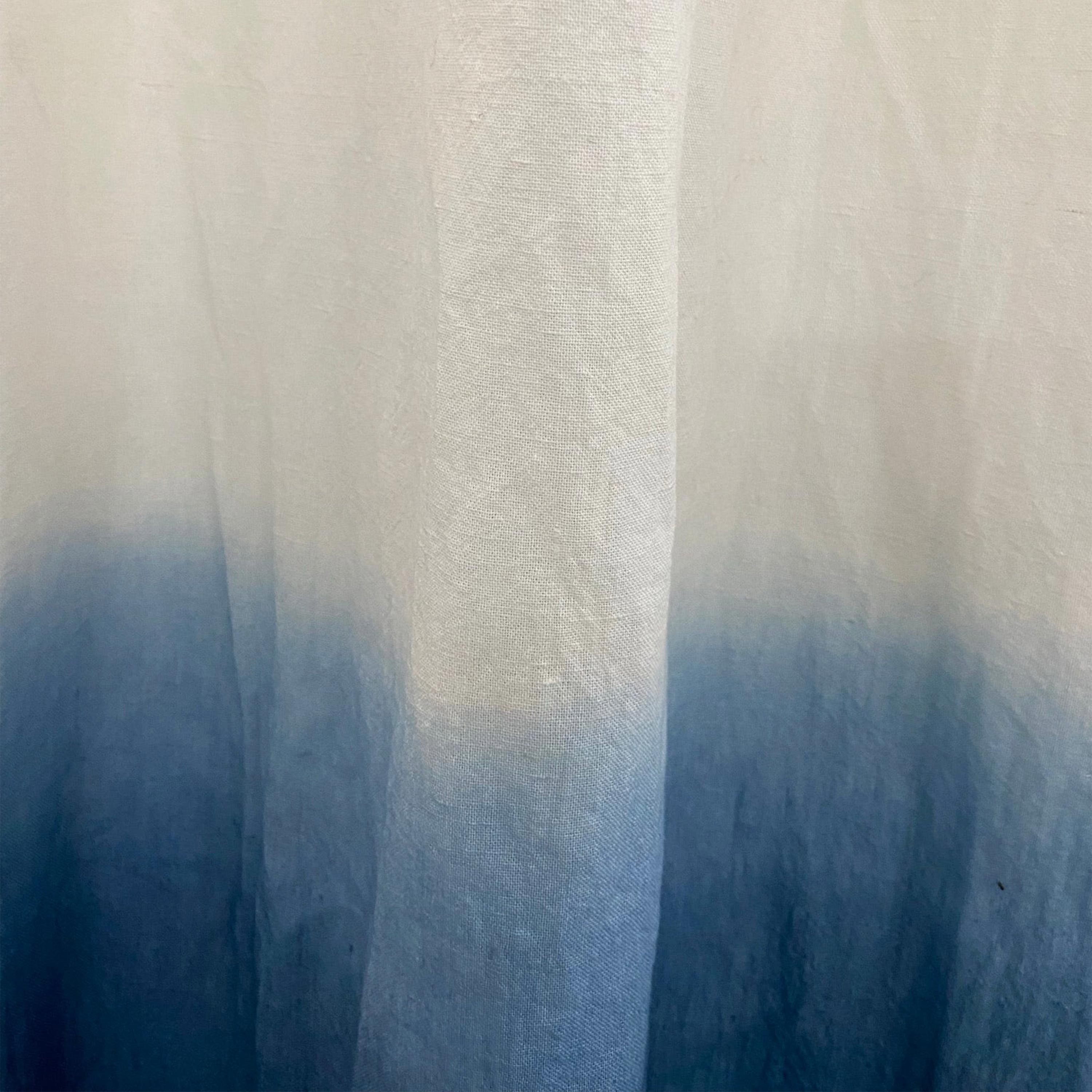 Blue Ombre Linen Curtain