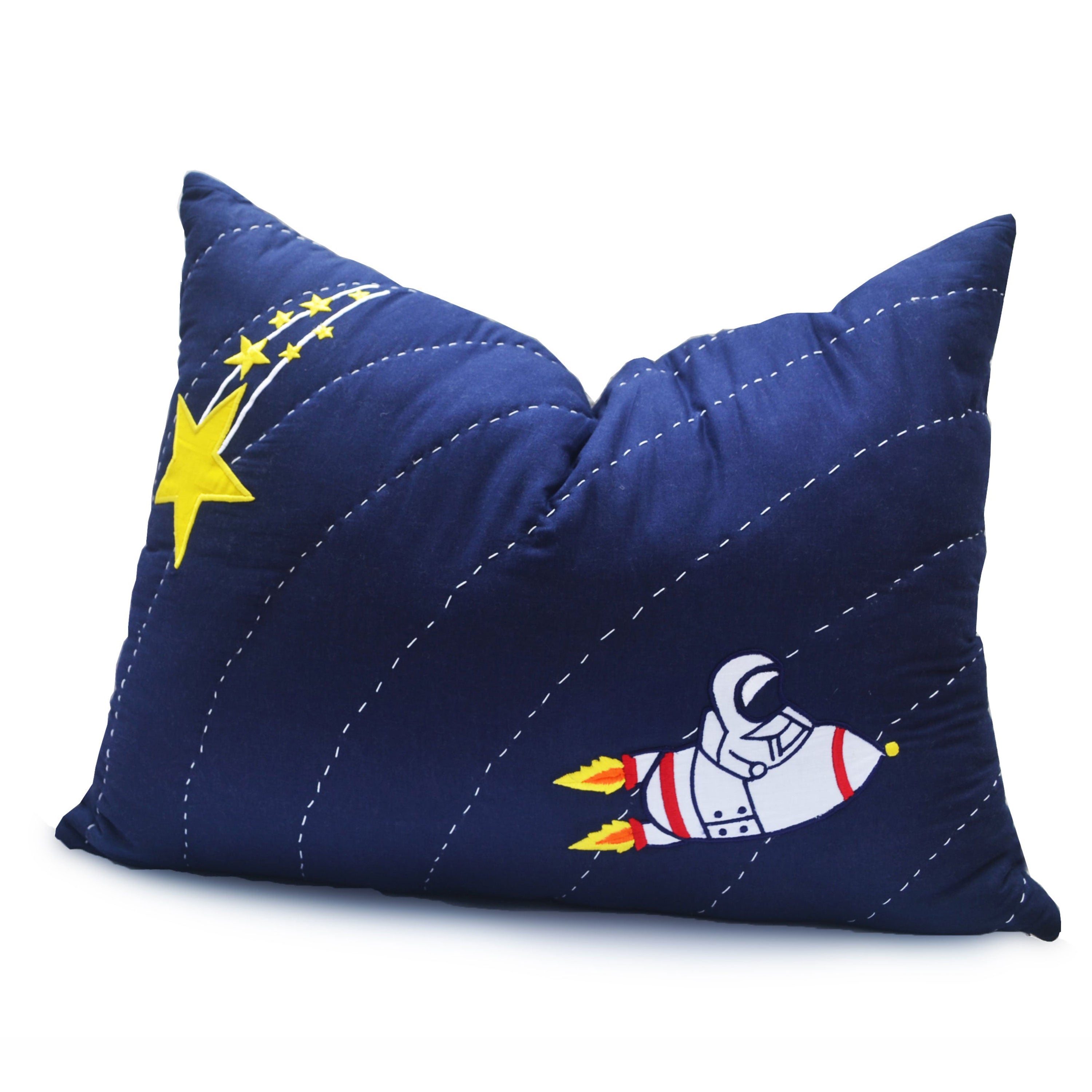 Space Throw Pillow Cover - Astronaut Design, Outer Space Theme for Kids' Room Décor